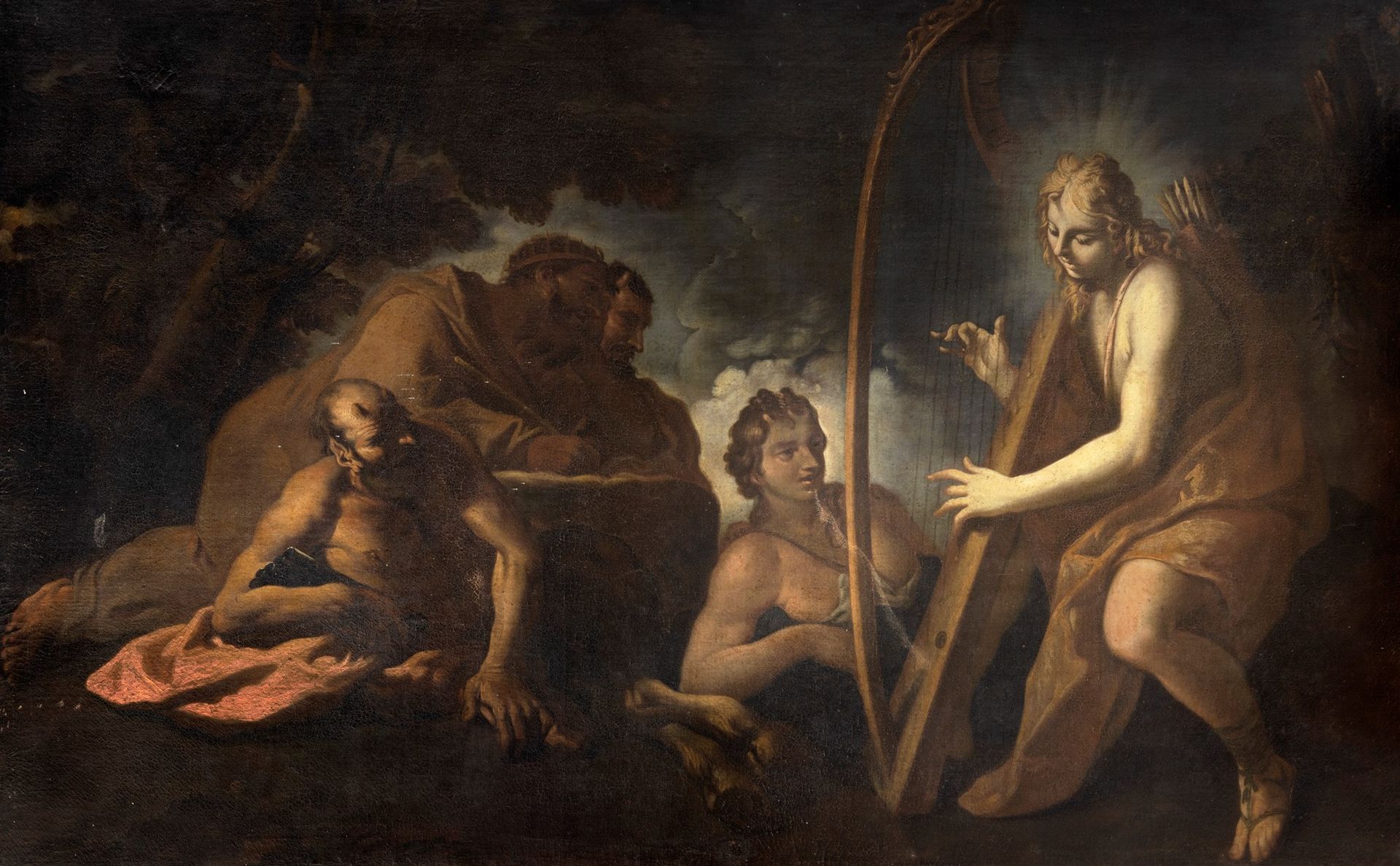 Null Scuola italiana, fine secolo XVII - inizi secolo XVIII - Apollo playing har&hellip;