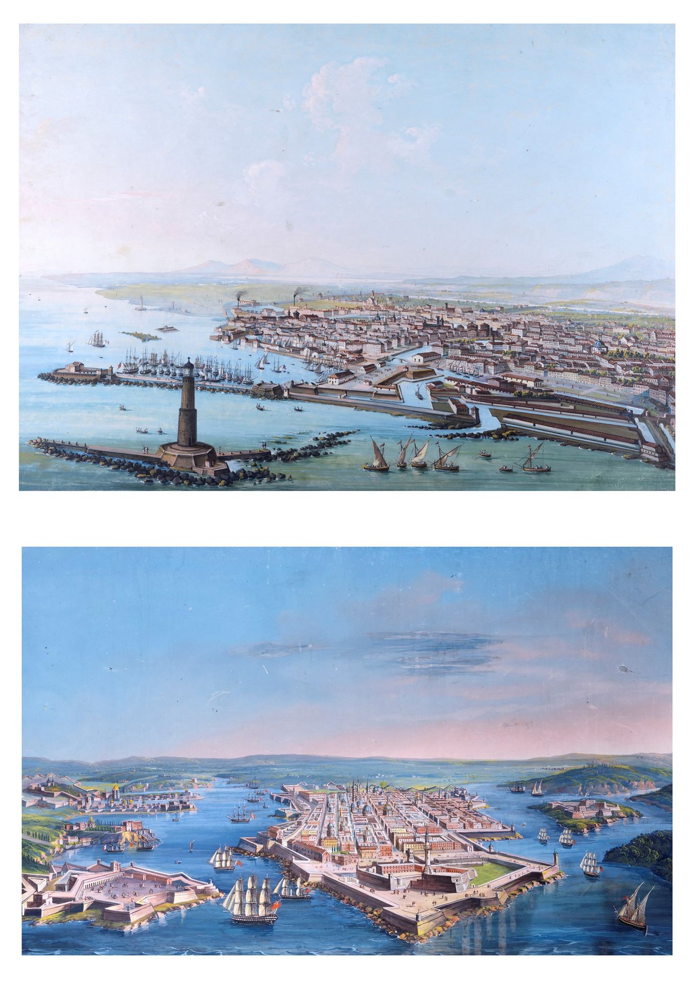 Null Scuola italiana, secolo XIX - Zwei Ansichten von Livorno

Gouachen auf Papi&hellip;