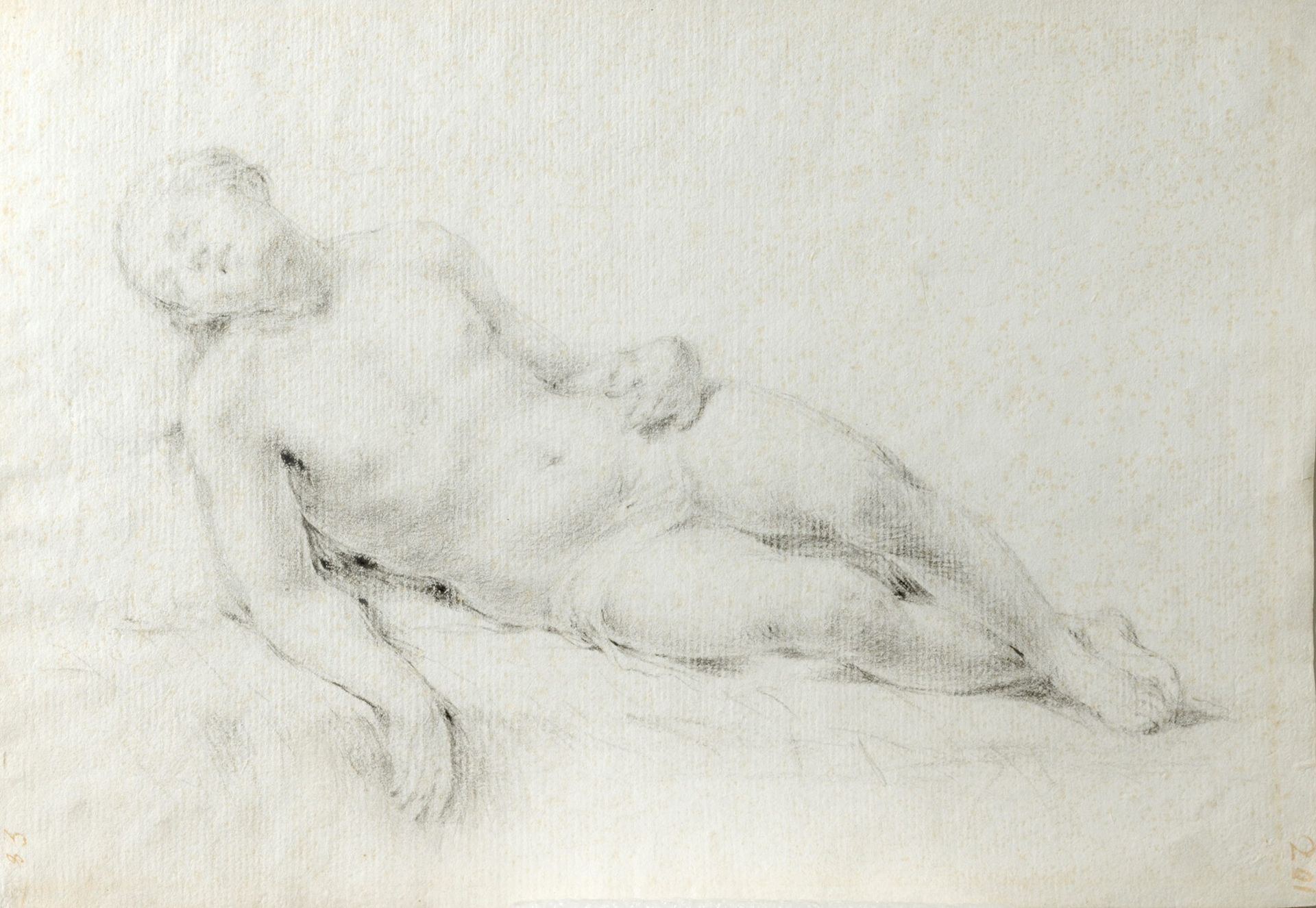 Null Scuola italiana, secolo XVII - Studie einer liegenden weiblichen Figur

Ble&hellip;