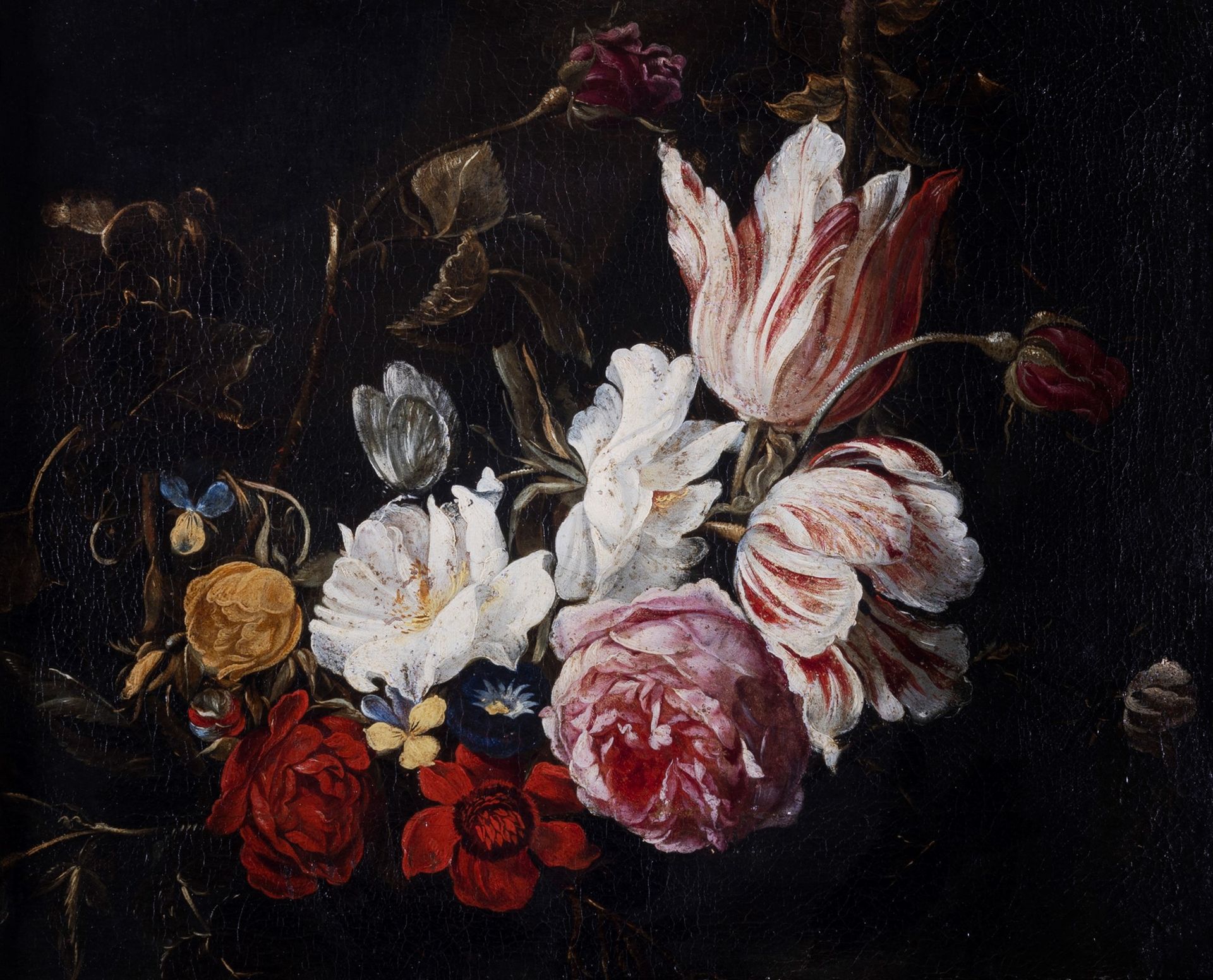 Null Scuola fiamminga, secolo XVII - Rose, tulipani e altri fiori

olio su tela
&hellip;