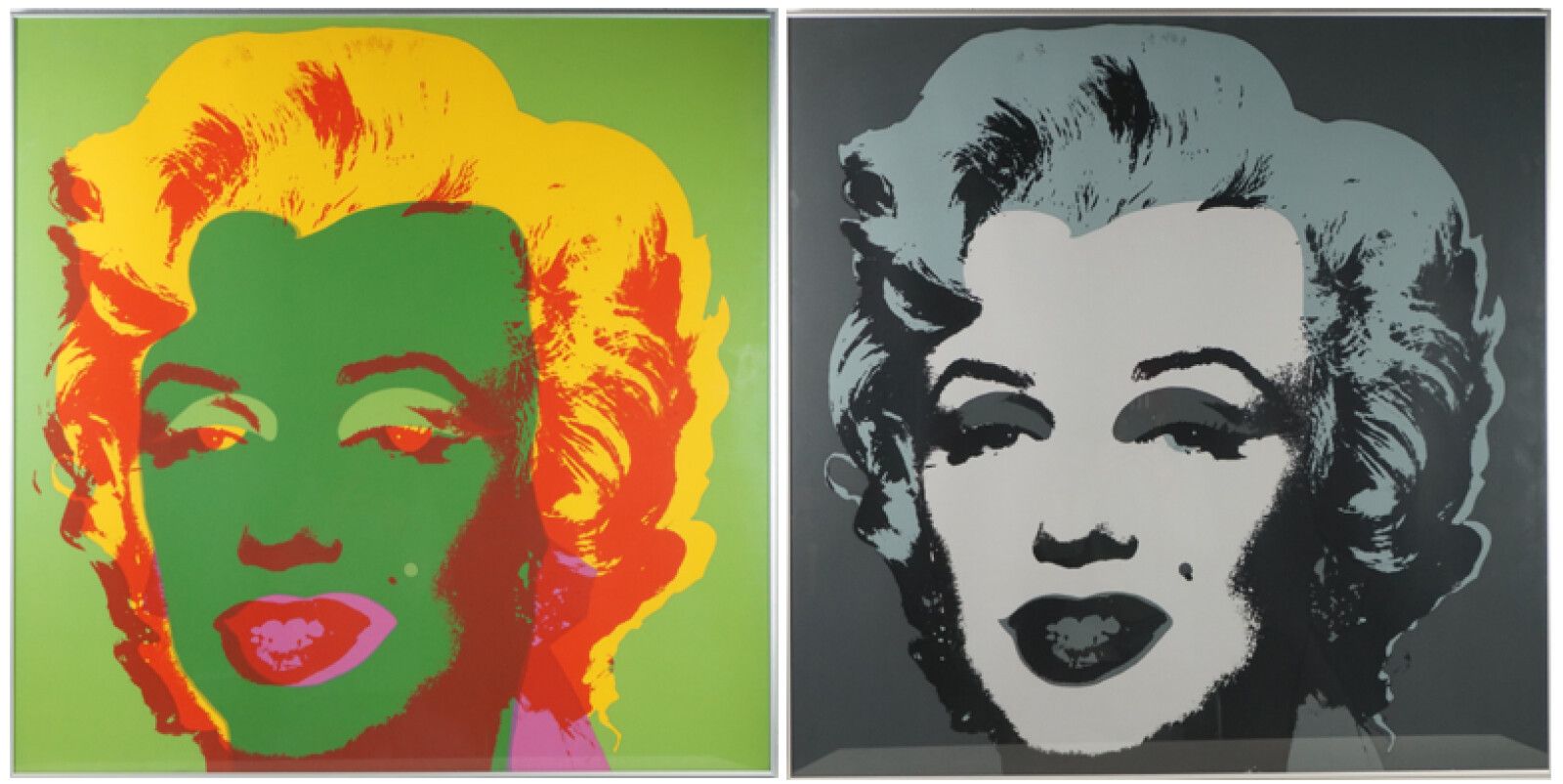 Null D'après Andy WARHOL (1928-1987), "Marilyn Monroe verte" et "Marilyn Monroe &hellip;