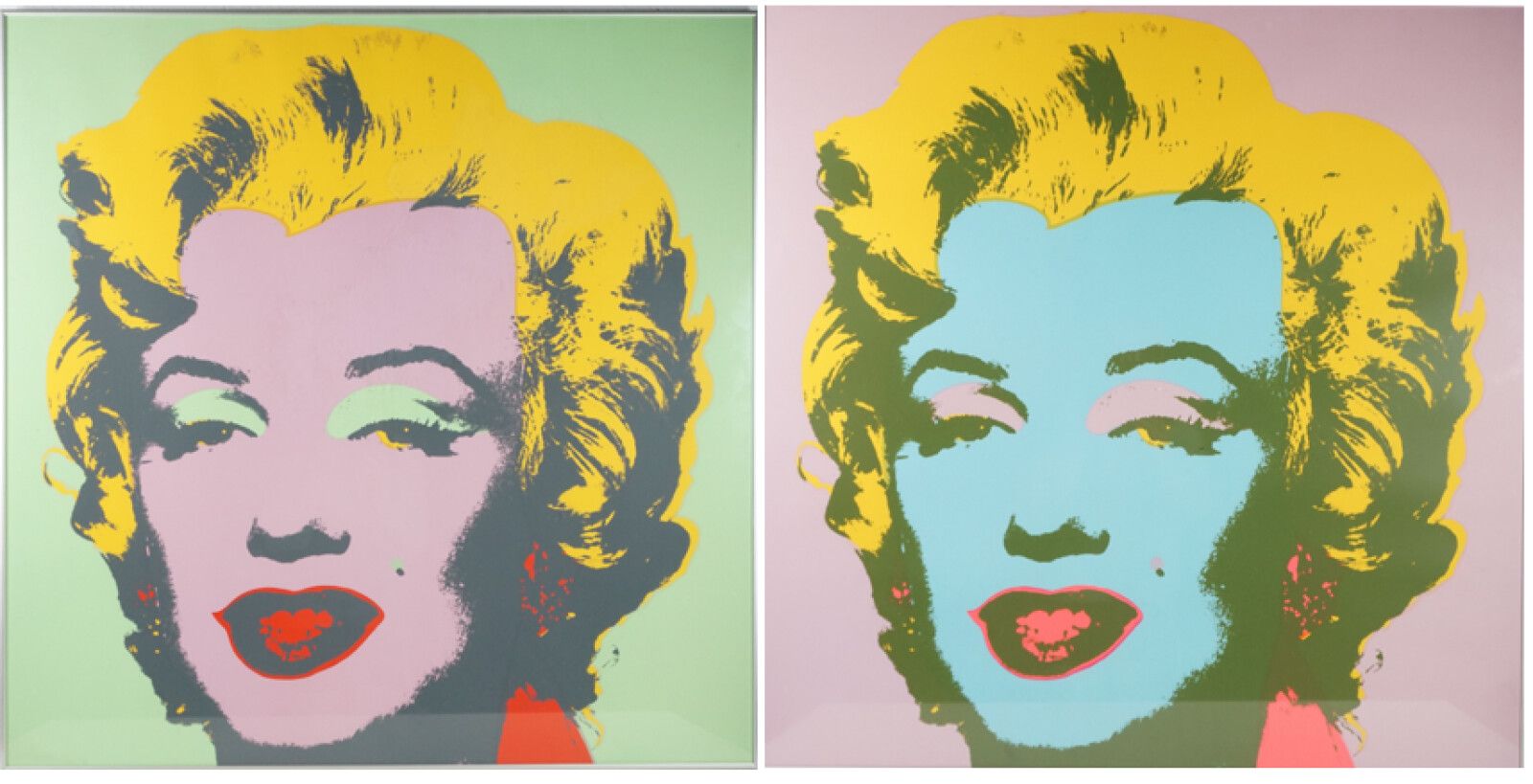 Null D'après Andy WARHOL (1928-1987), "Marilyn Monroe violette" et "Marilyn Monr&hellip;