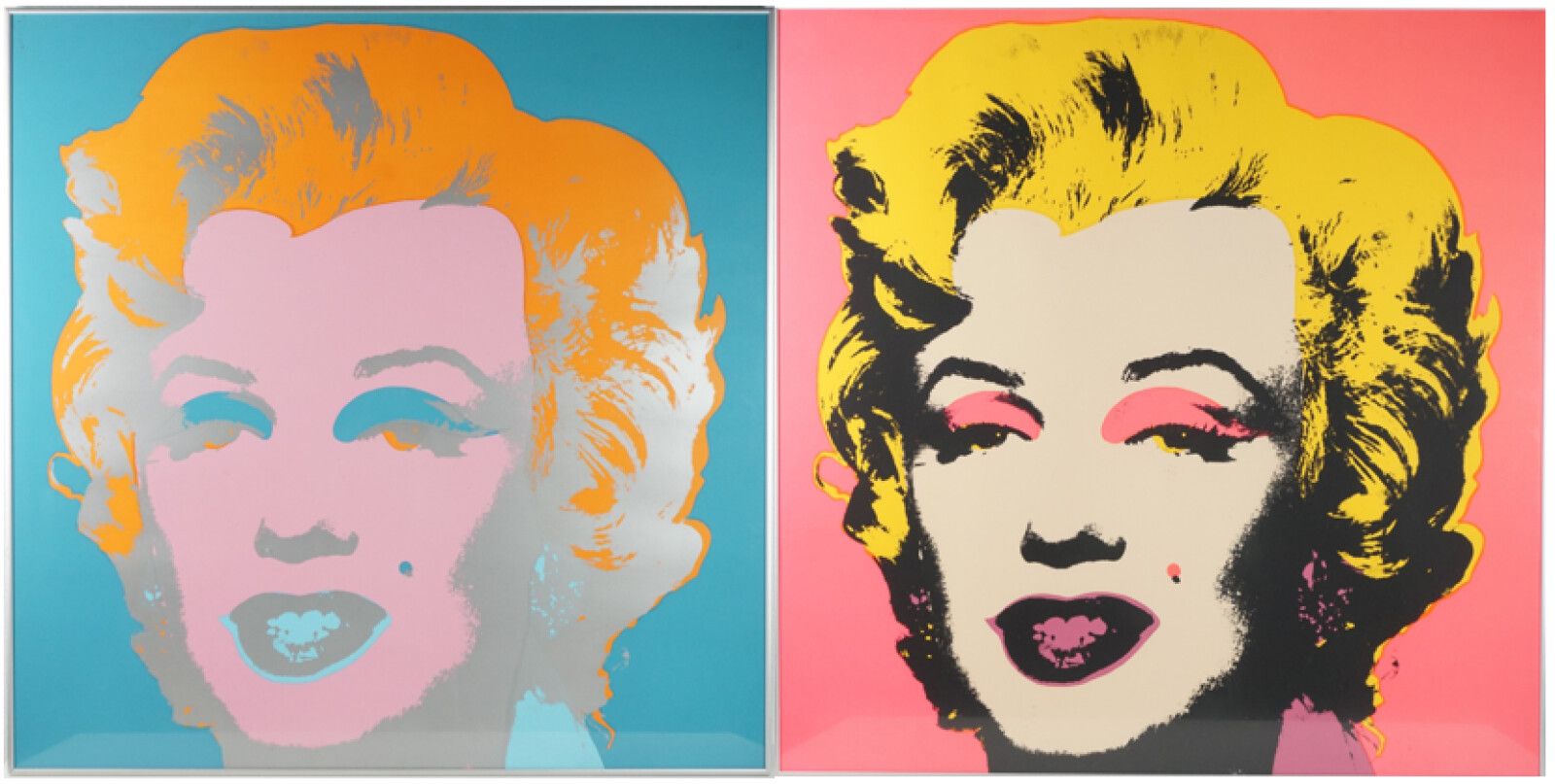 Null D'après Andy WARHOL (1928-1987), "Marilyn Monroe rose" et "Marilyn Monroe",&hellip;