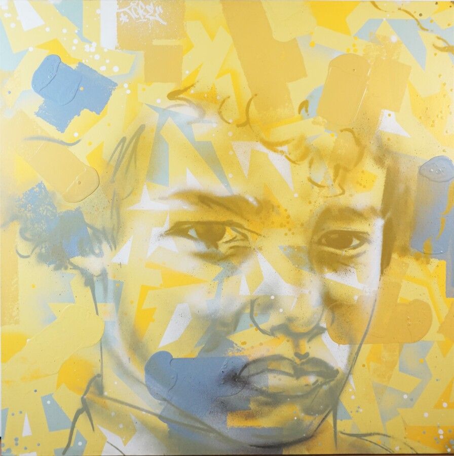 Null TORE (1972), "Portrait d'enfant sur fond jaune, Cf. Kremlin Bicêtre" 2018, &hellip;