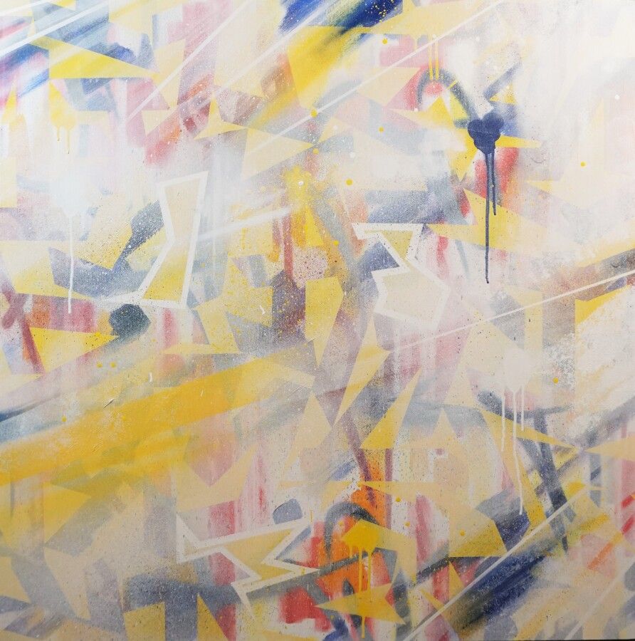 Null TORE (1972), "Composition pastel" 2018, acrylique et aérosol sur toile, sig&hellip;