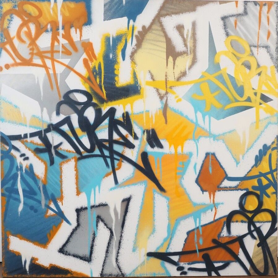 Null TORE (1972), "Composition" 2009, acrylic and aerosol on canvas, signed and &hellip;