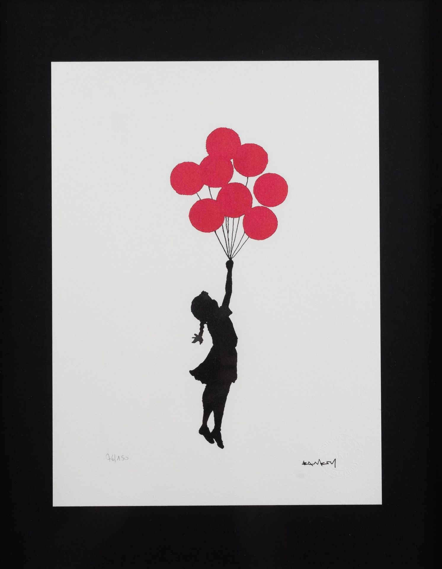 Null BANKSY (after) 

The little girl with red balloons 

Serigraph signed in th&hellip;