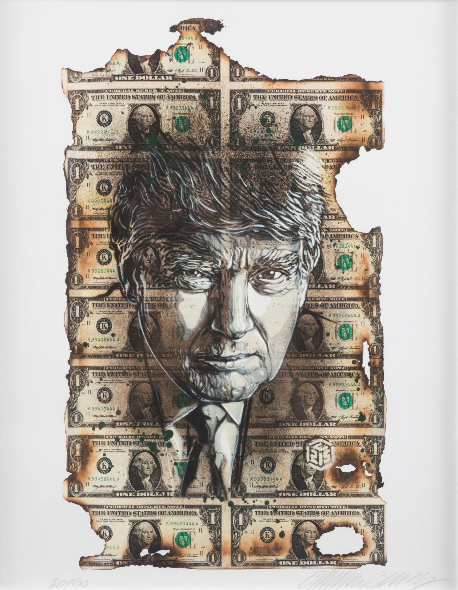 Null C215 

 Pyromaniac Trump , 2020

Print on 310 ganson signed by the artist i&hellip;