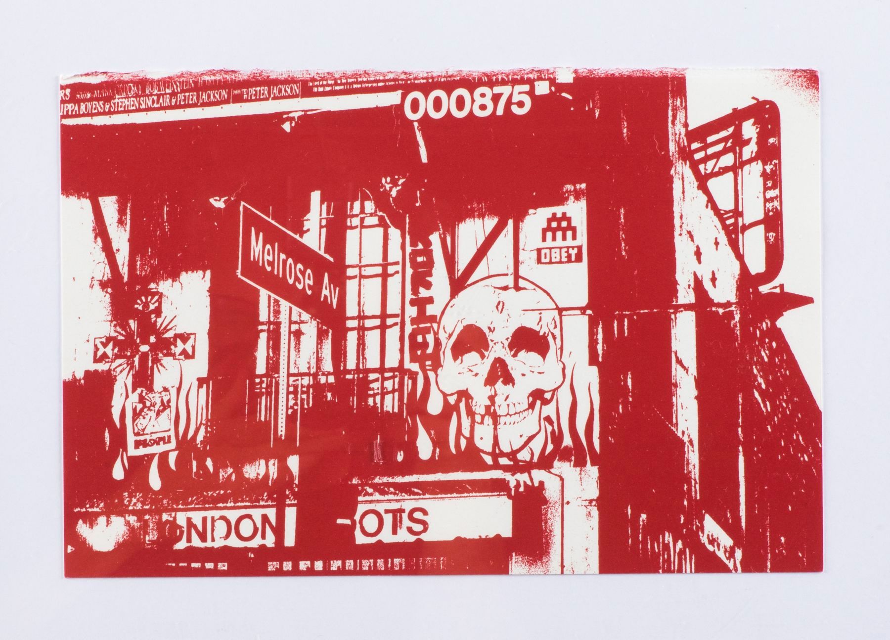 Null OBEY 

 LA_56 - Invader, 2019

Silkscreen in red on wove paper, numbered 30&hellip;