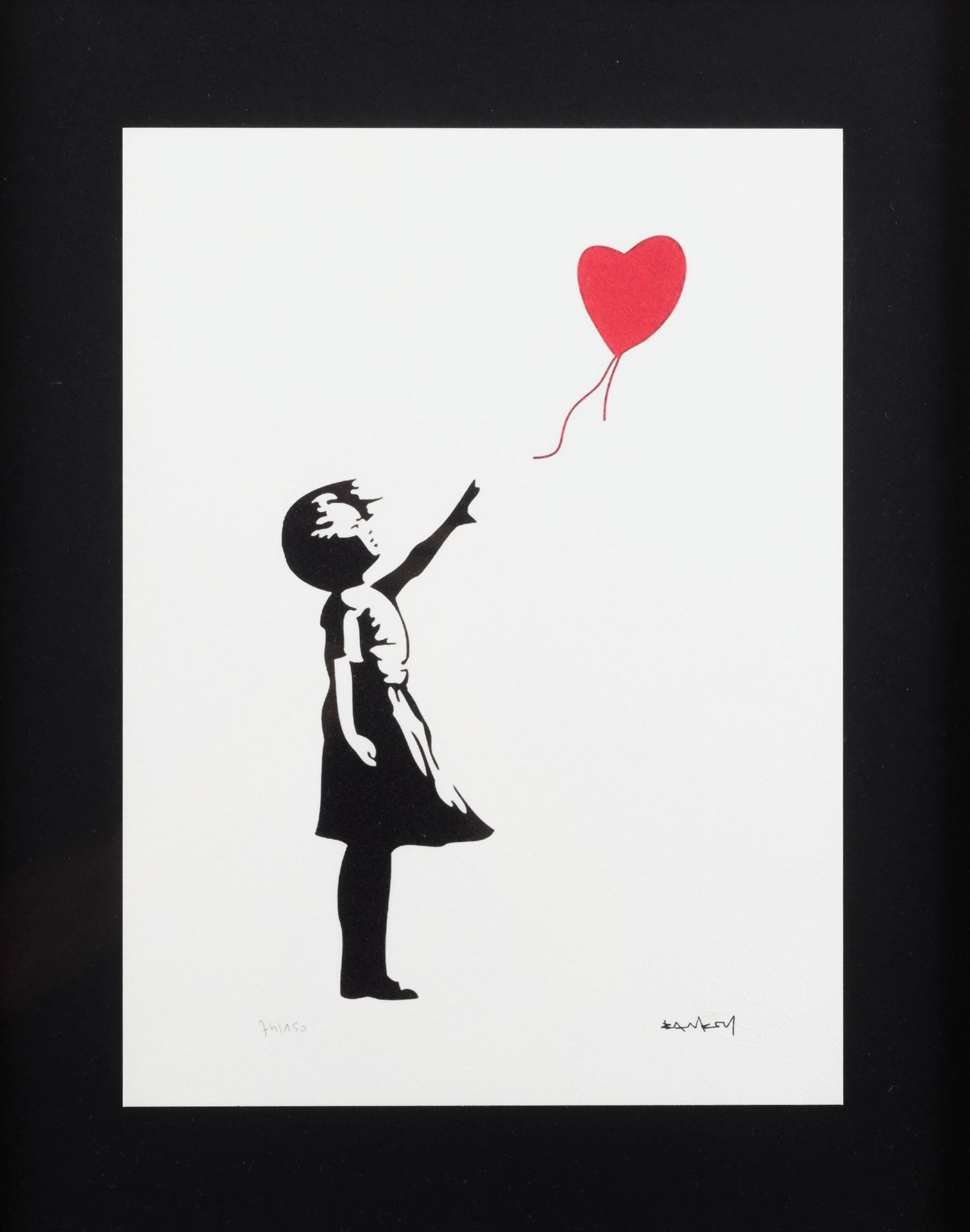 Null BANKSY (nach) 

Das kleine Mädchen mit dem roten Luftballon

In der Platte &hellip;