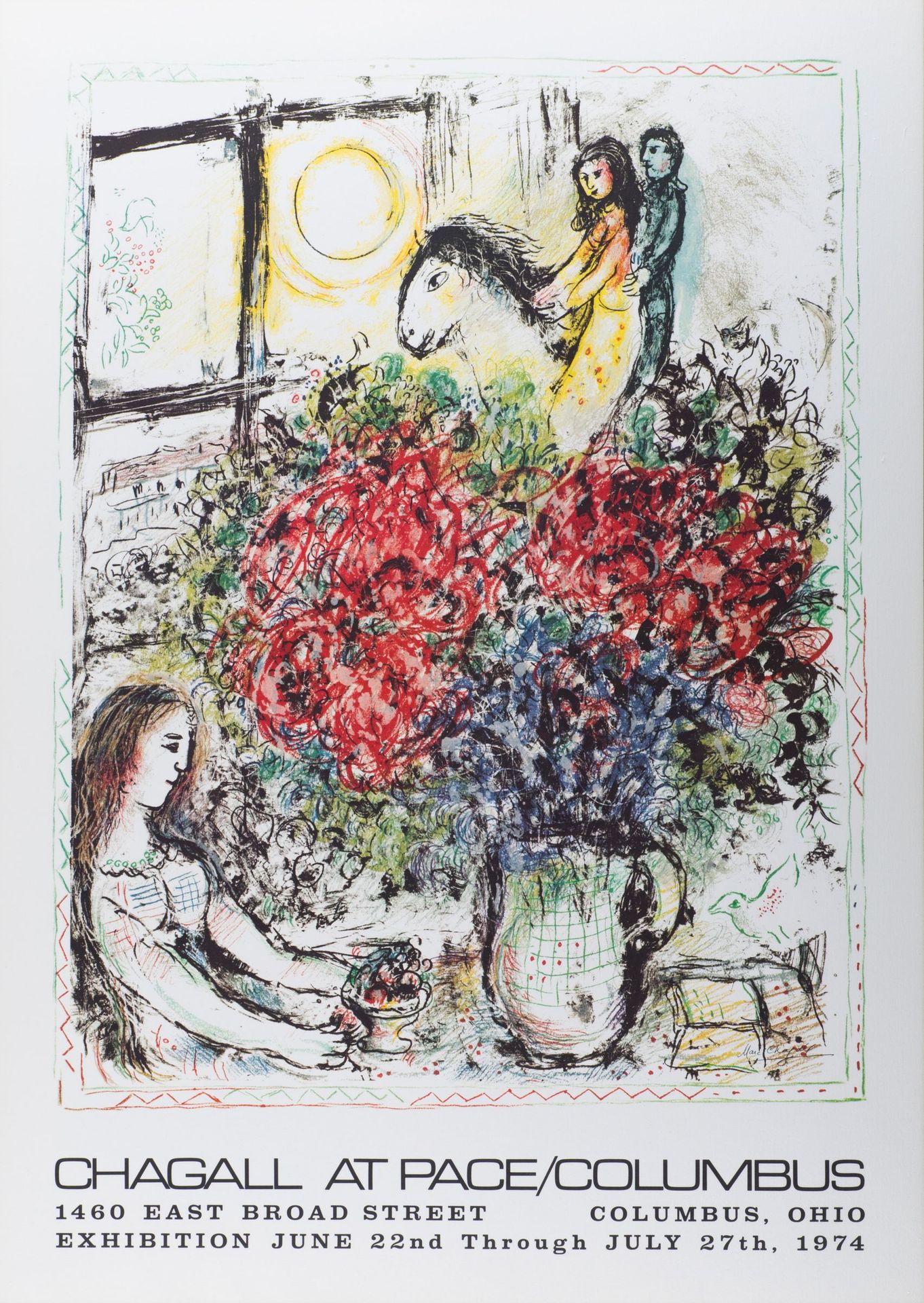 Null Marc CHAGALL 

Chagall At Pace Colombus, 1974. 

Silkscreen poster signed i&hellip;