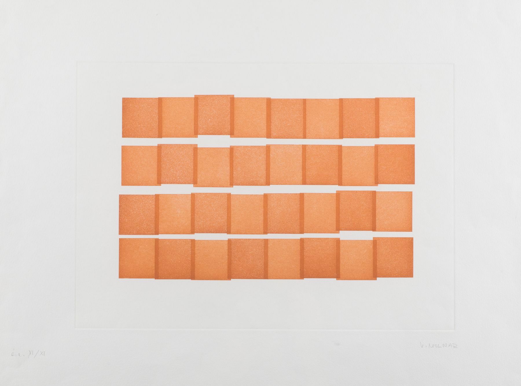 Null Vera MOLNAR 

32 squares on 4 lines, 1999. 

Lithograph signed and numbered&hellip;