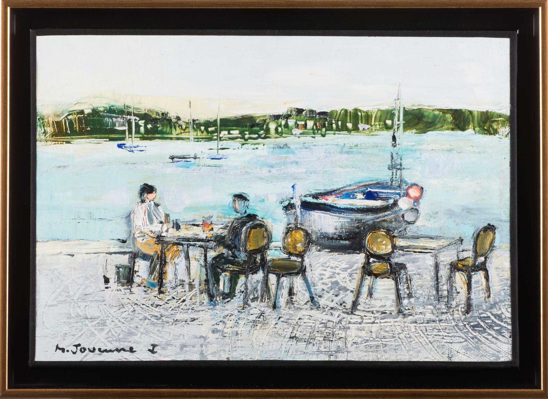 Null Michel JOUENNE生于1933年 

突破港口，维勒弗朗西。

布面油画，左下方有签名，背面有标题和会签。

38x55厘米。