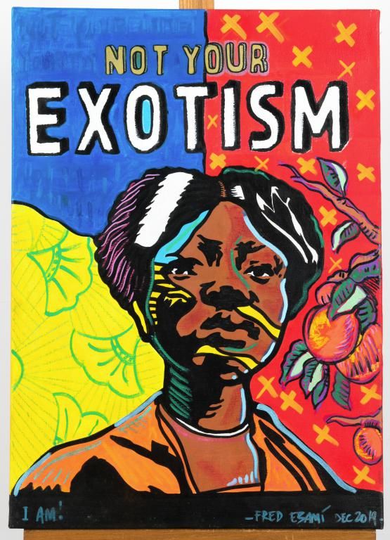 Null EBAMI Fred (geb. 1976, Kamerun), "Nicht dein Exotismus", 2019. Acryl auf Le&hellip;