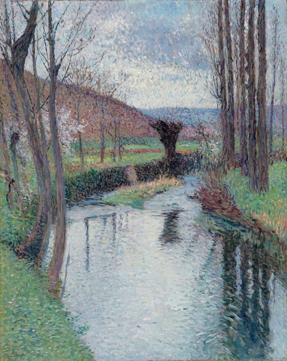 Null Henri MARTIN, 1860-1943
Le Vert in Labastide du Vert im Spätwinter.
Öl auf &hellip;