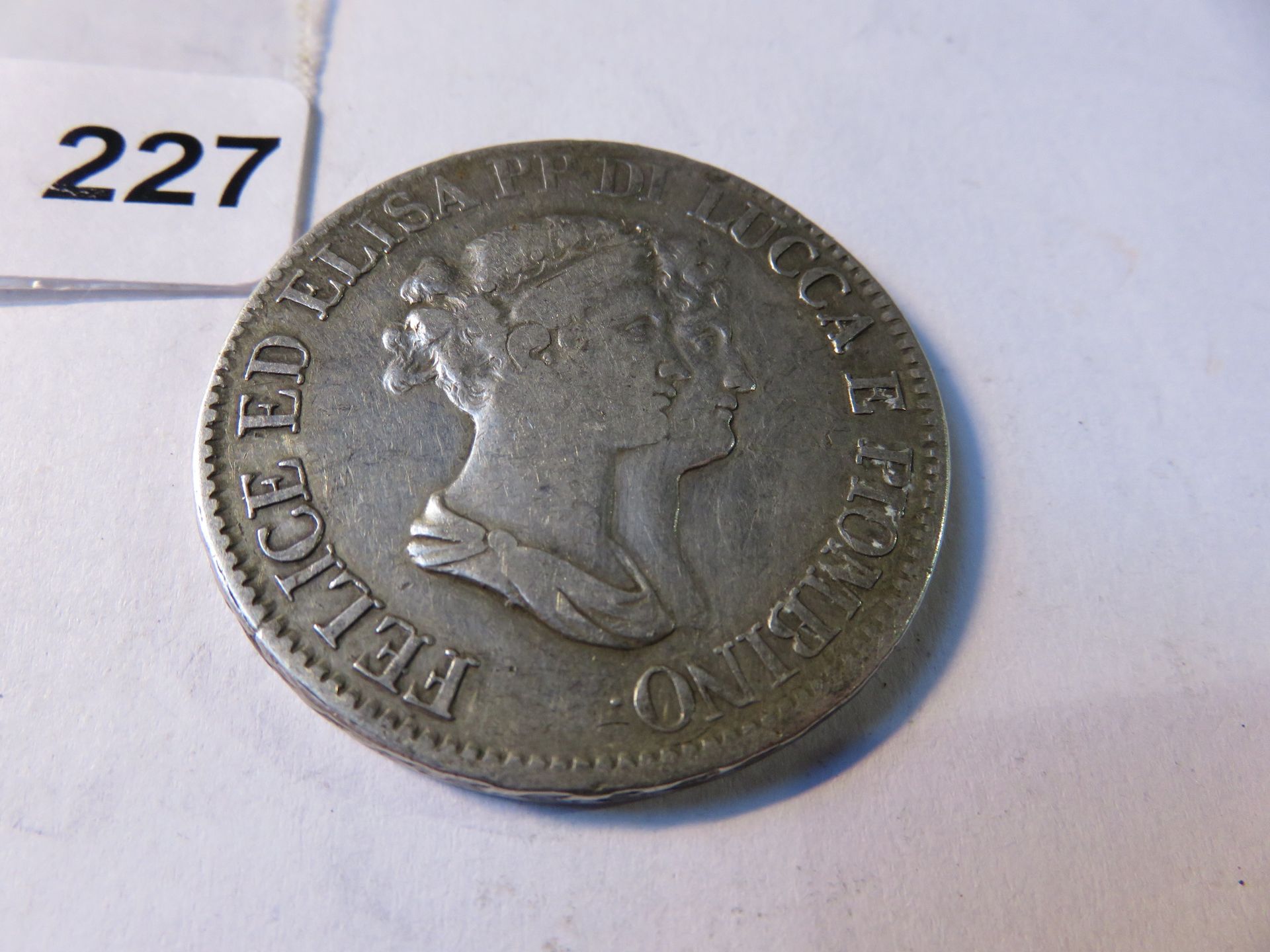 Null 拿破仑时期的硬币 - 卢卡和皮翁比诺公国 - 5 Franchi Elisa Bonaparte和Felix Baciocchi，中号半身像 1807&hellip;