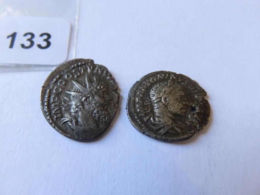 Null Römische Münzen - Lot von 2 Münzen: Denar des Elagabal mit der Freiheit auf&hellip;