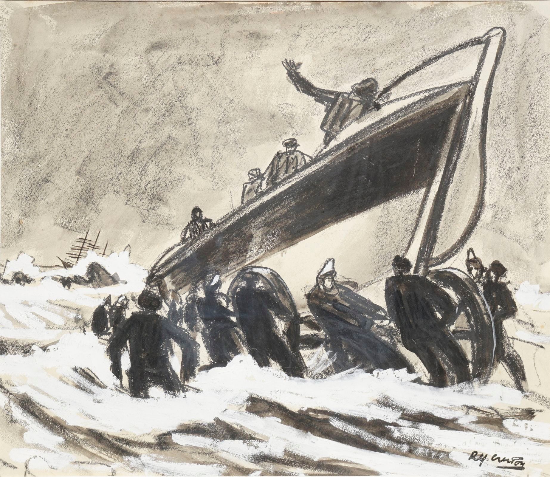 Null René Yves CRESTON, 1898-1964
Marins et bretonnes halant une barque
crayon n&hellip;