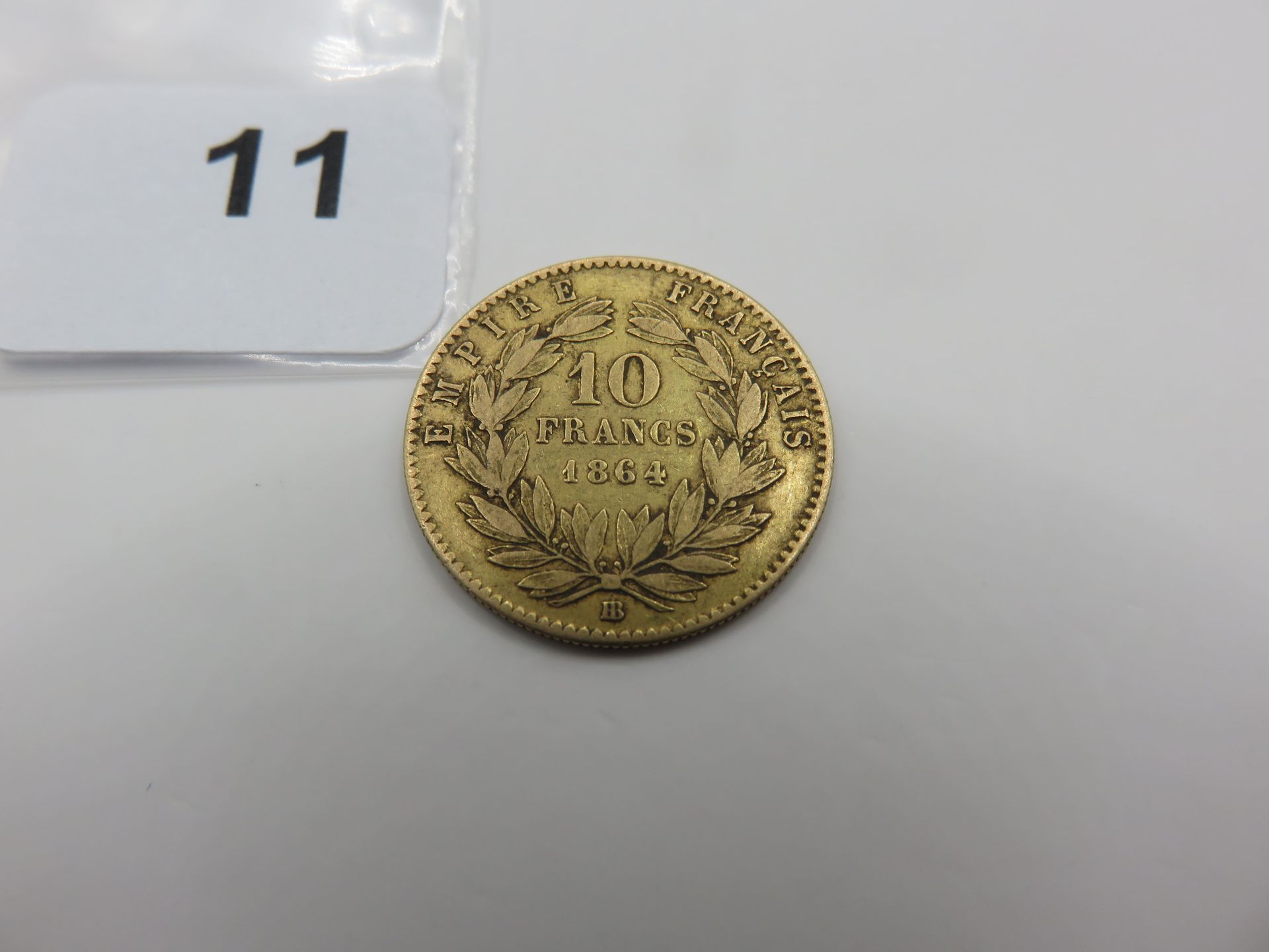 Null Monnaie or - France - 10 Francs Napoléon III tête laurée 1864 BB Strasbourg&hellip;