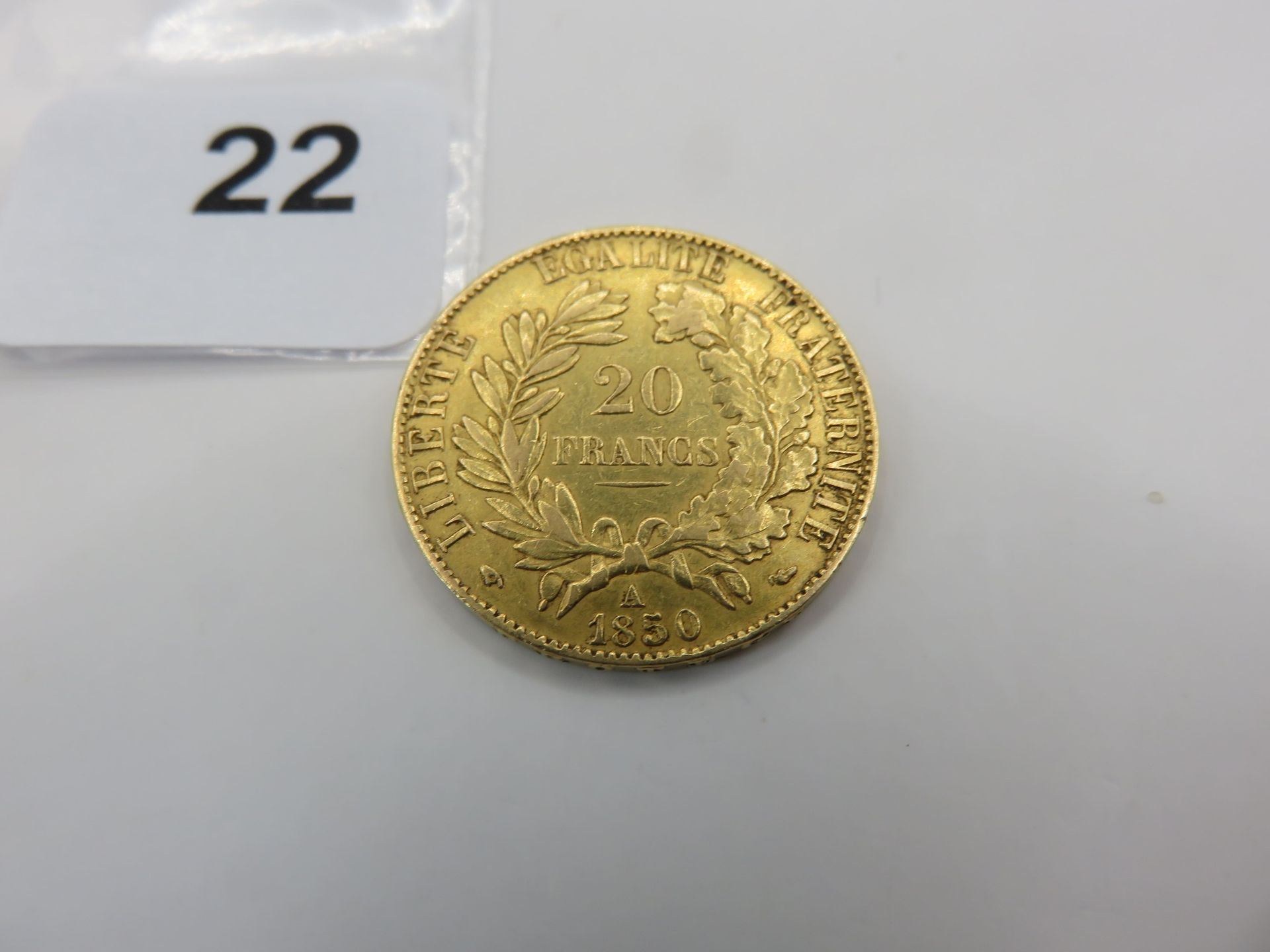 Null Monnaie or - France - 20 Francs Cérès 1850 A Paris oreille basse TTB