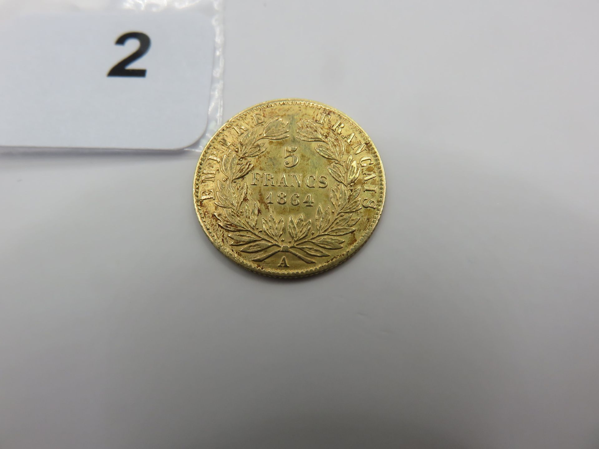 Null Monnaie or - France - 5 Francs Napoléon III tête laurée 1864 A Paris TB / T&hellip;