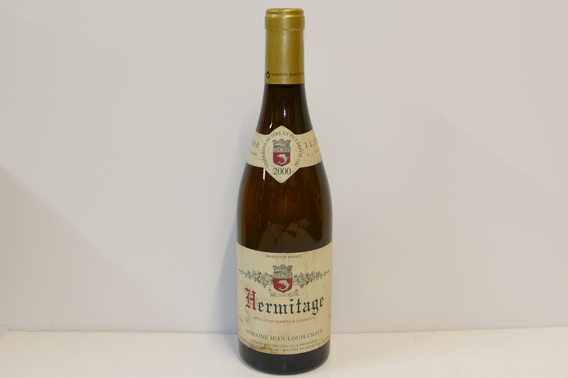 Null 1 Btle Hermitage blanc 2000 Domaine Jean-Louis Chave collerette et étiquett&hellip;