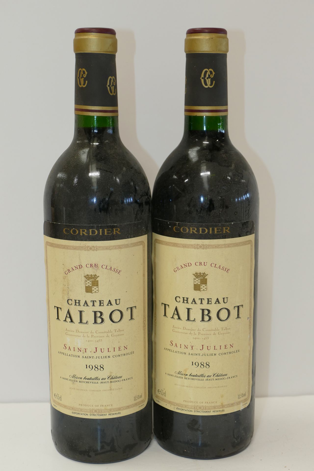 Null 2 Btles Château Talbot 1988 4ème GCC Saint Julien étiquettes légèrement sal&hellip;
