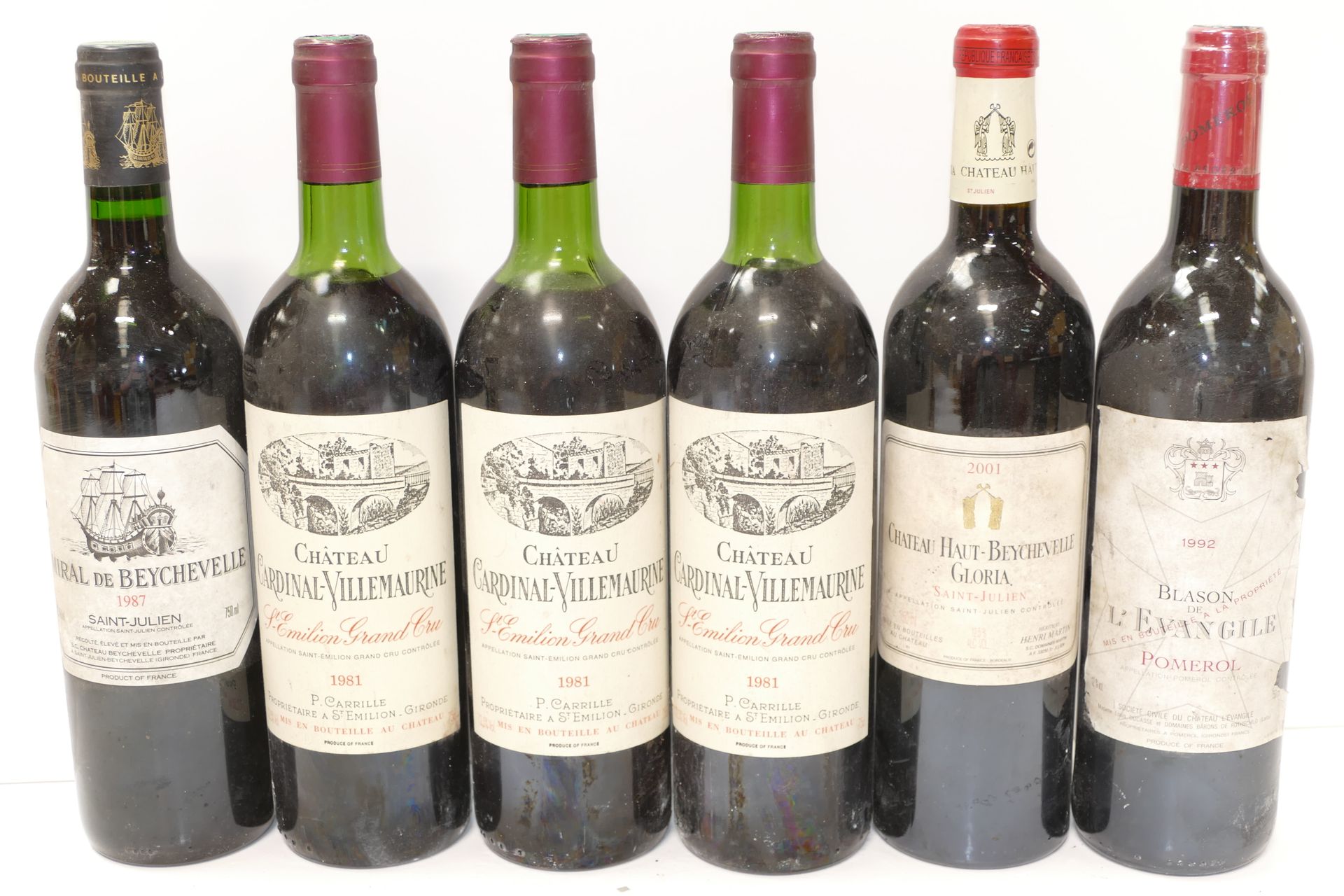 Null 一批6瓶：1瓶Amiral de Beychevelle 1987 Saint Julien，3瓶Chateau Cardinal Villemaur&hellip;