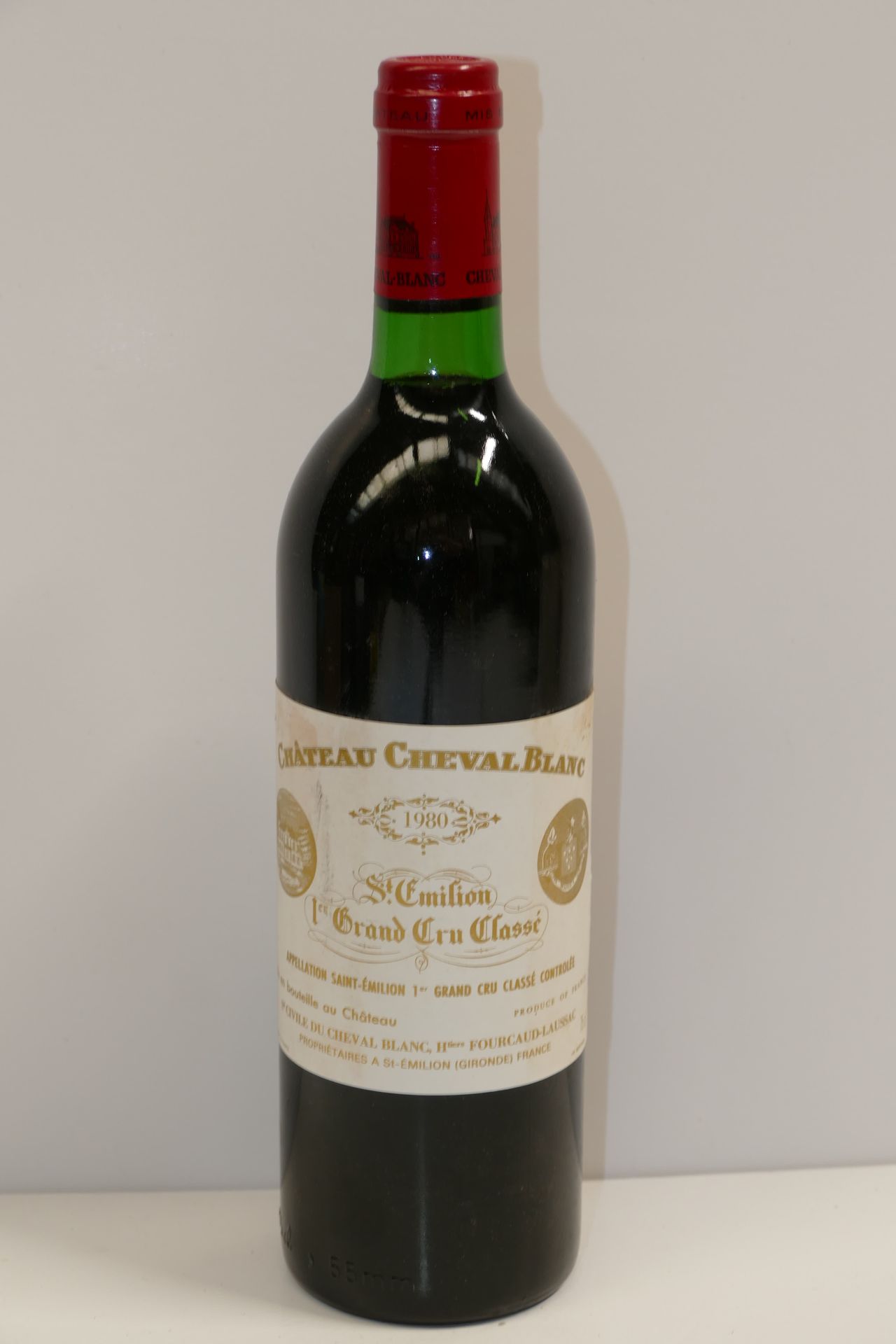 Null 1 Btle Château Cheval Blanc 1980 1er GCCA Saint Emilion etichetta leggermen&hellip;