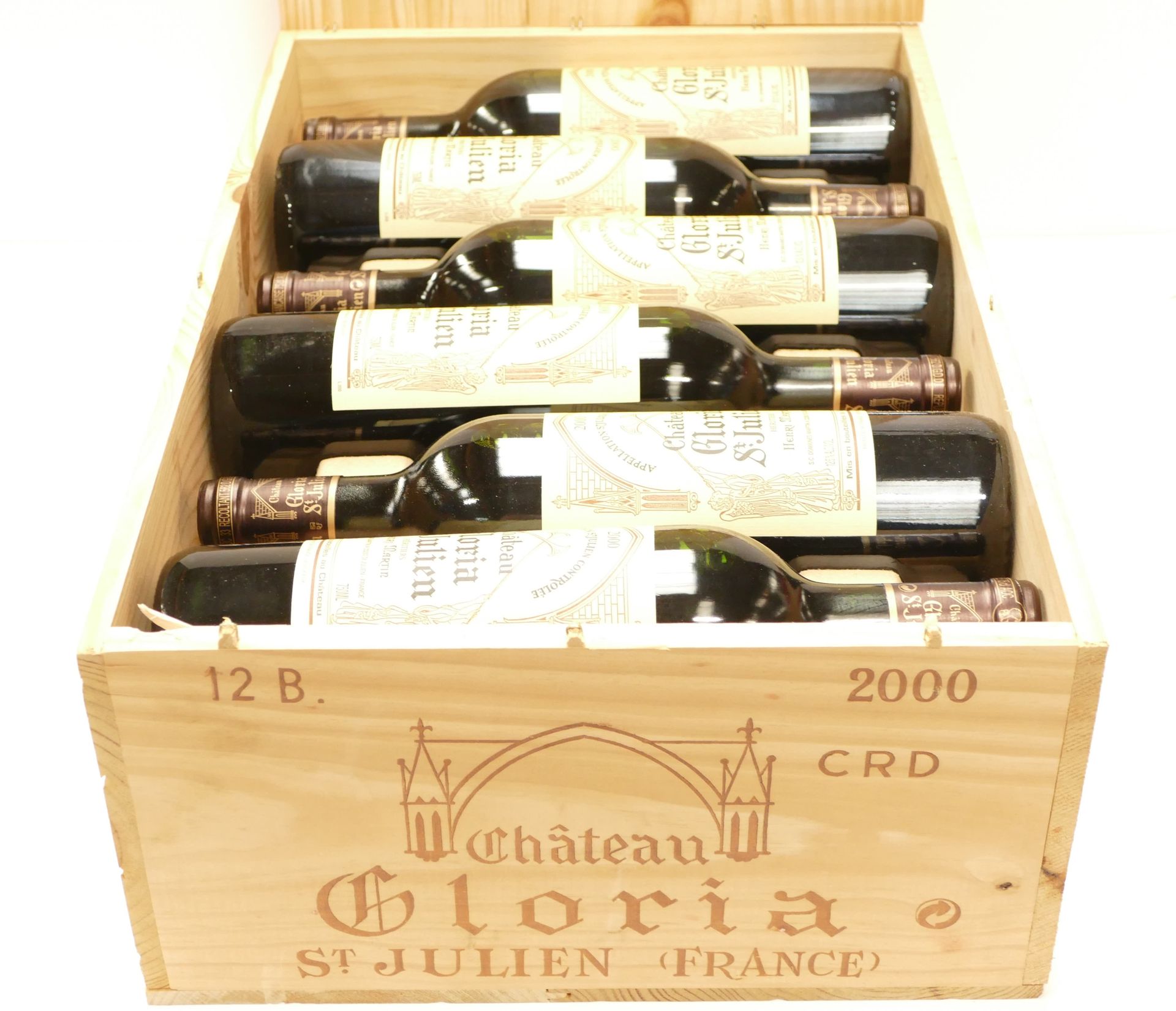 Null 12 Btles Château Gloria 2000 Saint Julien en caisse bois d’origine IC 10/10&hellip;