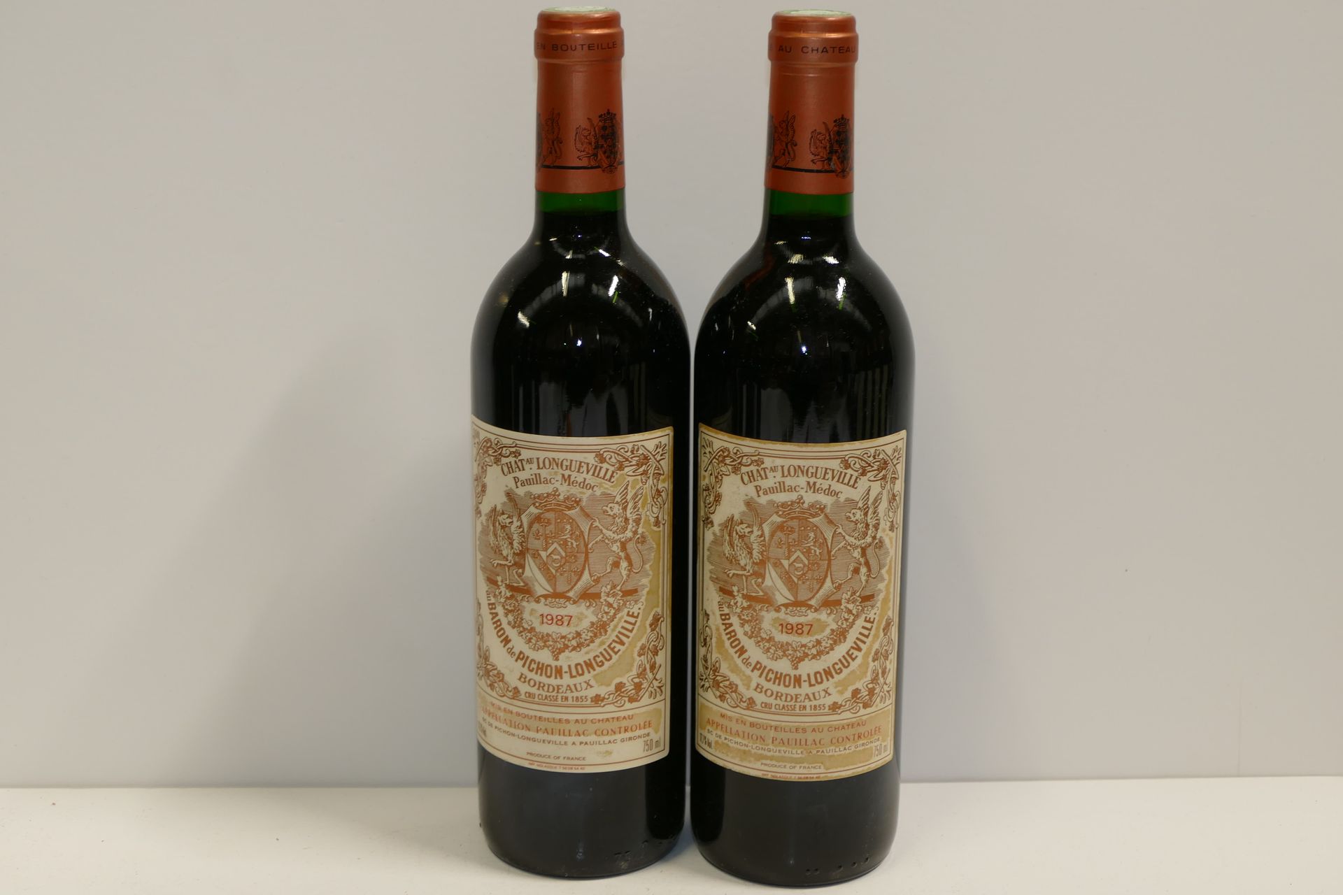 Null 2 Btles Château Pichon Baron 1987 2ème GCC Pauillac étiquettes passées Expe&hellip;