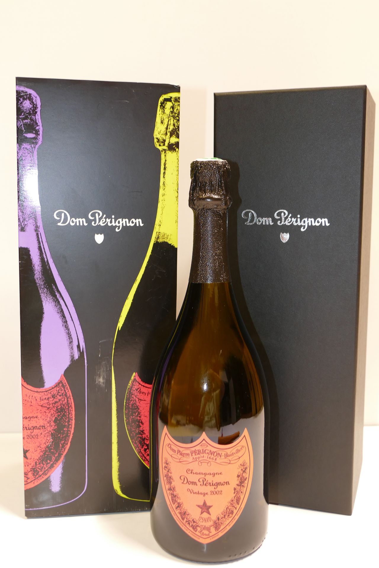Null 1 Btle Champagne Dom Pérignon 2002 Edition limitée Andy Warhol version roug&hellip;