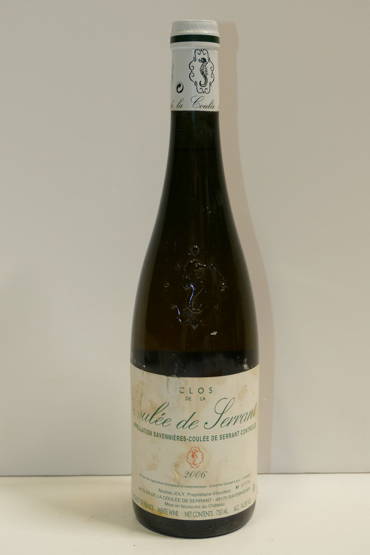 Null 1 Btle Clos de la Coulée de Serrant 2006 标签脏污且轻微损坏 专家：Emilie Gorreteau