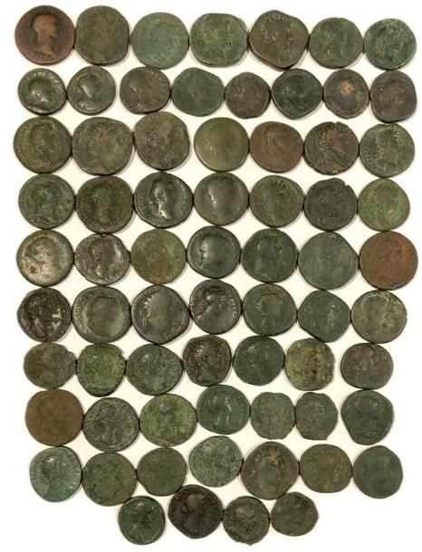 Null Lot de 68 pièces de bronze : Sesterces, dupondii et as 

empereurs depuis N&hellip;