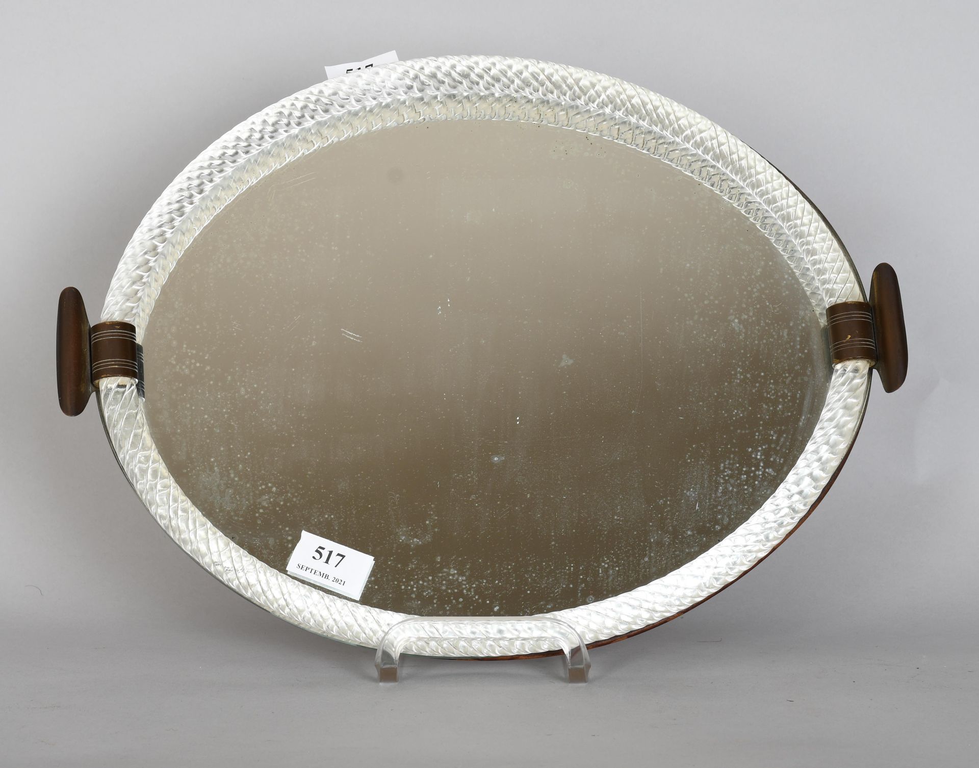 Null Tray with hot-worked glass band - Diameter: 42 cm