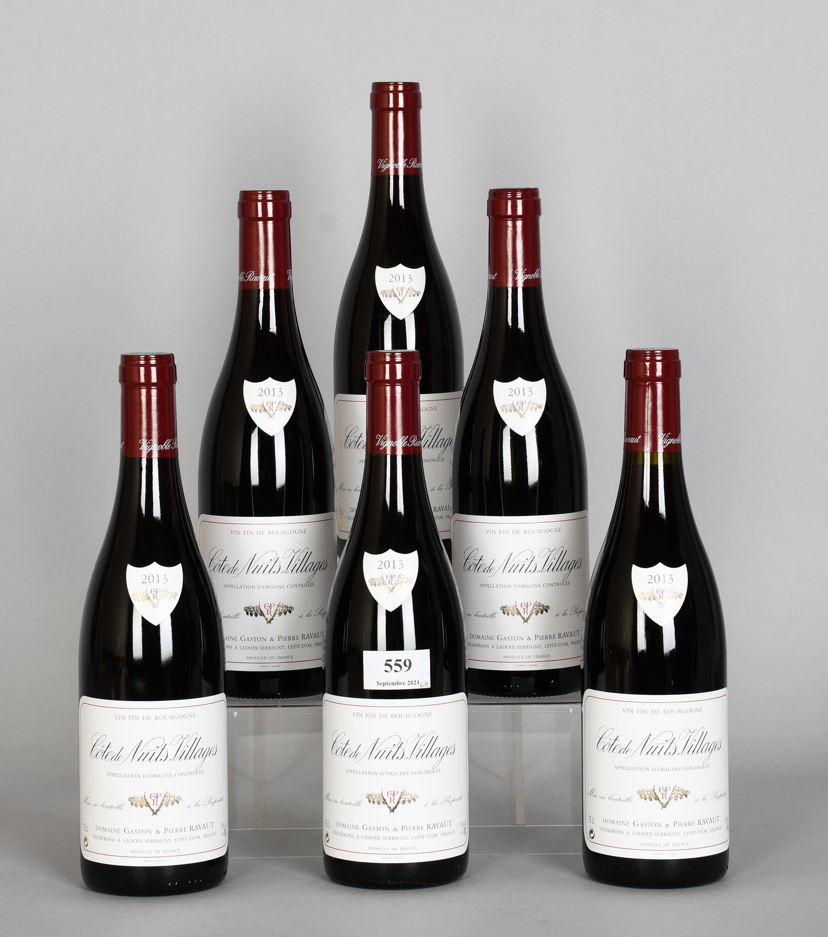 Null Côte de Nuits-Villages 2013 - Mise propriété - Six bouteilles de vin - Cart&hellip;