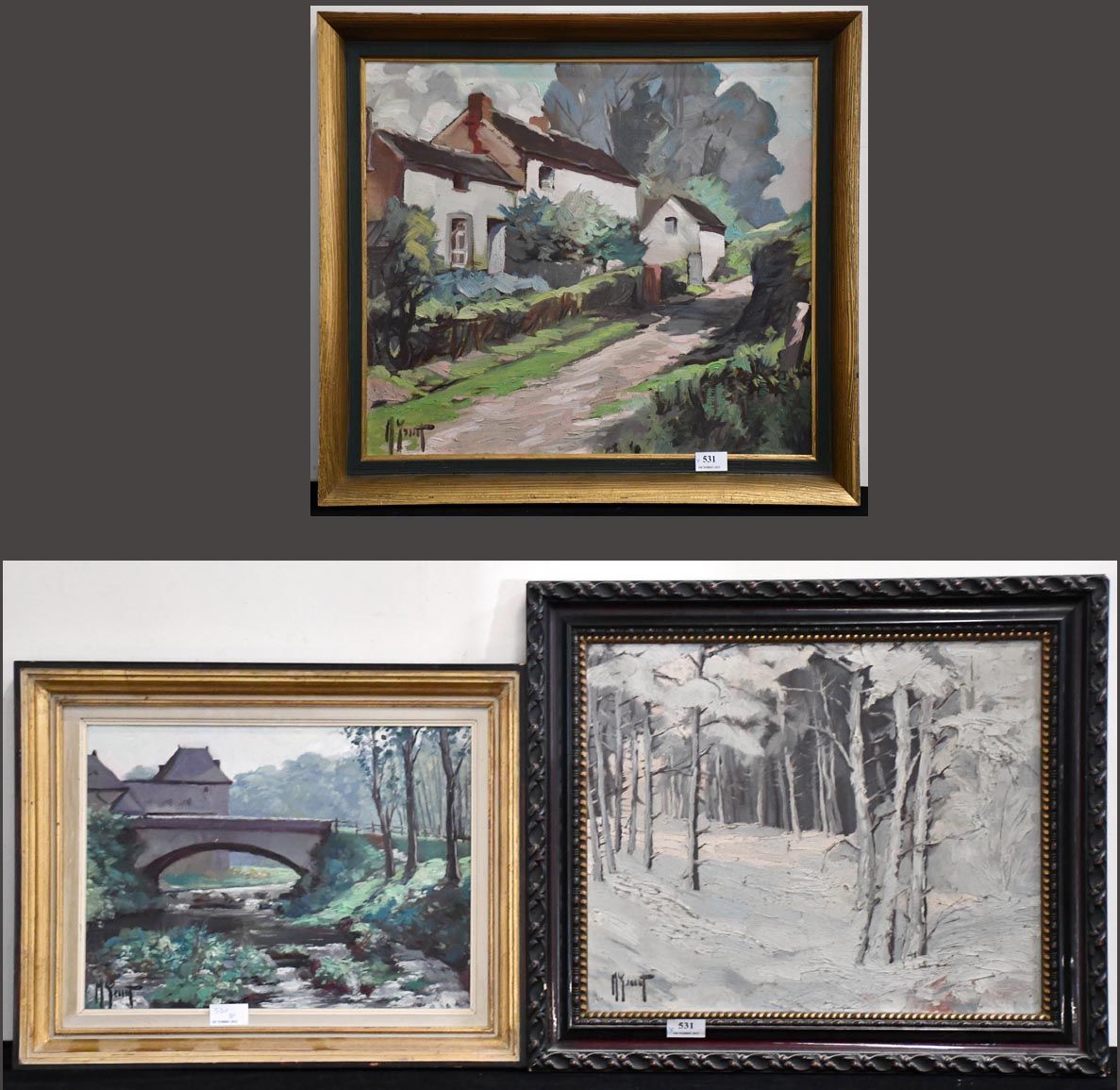 Null Michel Genot

三件油画作品：《风景》。签名。各种尺寸。