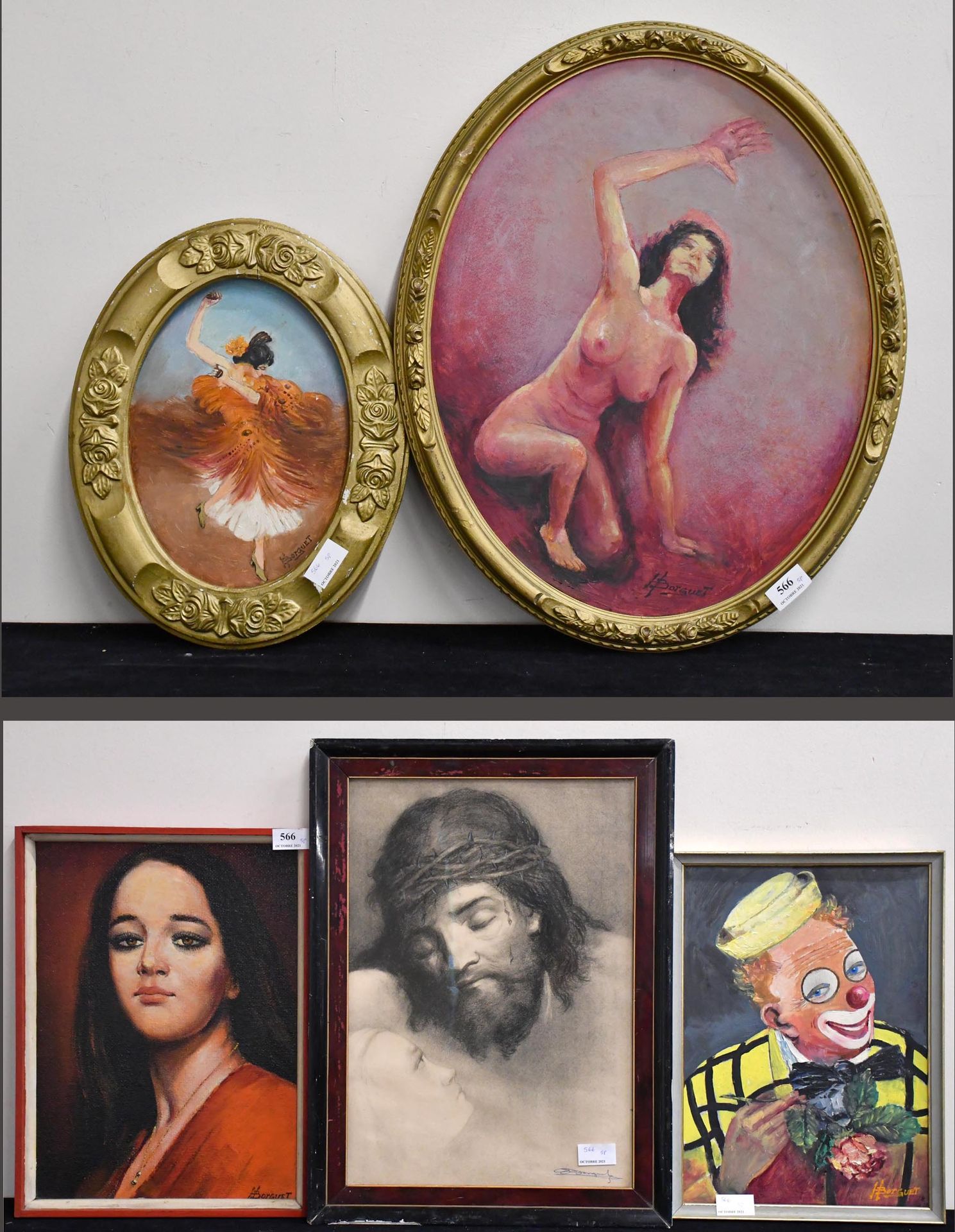Null Henri Borguet

Lotto di cinque opere a olio con vari soggetti. Varie dimens&hellip;