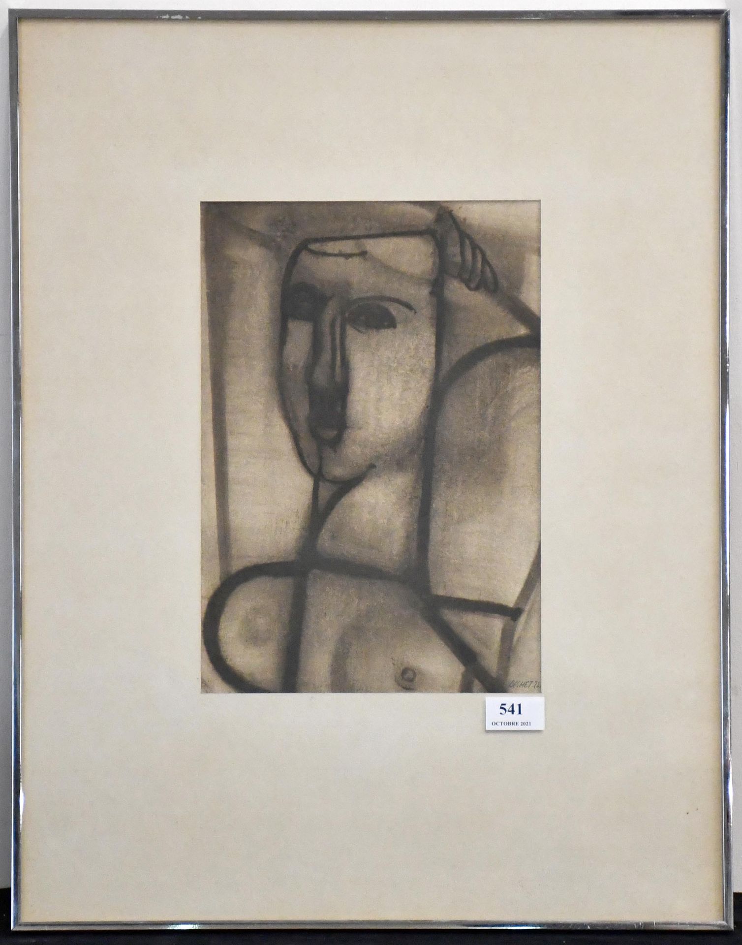 Null J.L. Desmet

水彩画/水洗："肖像"。有签名和日期的1975年。尺寸：32厘米×22厘米。