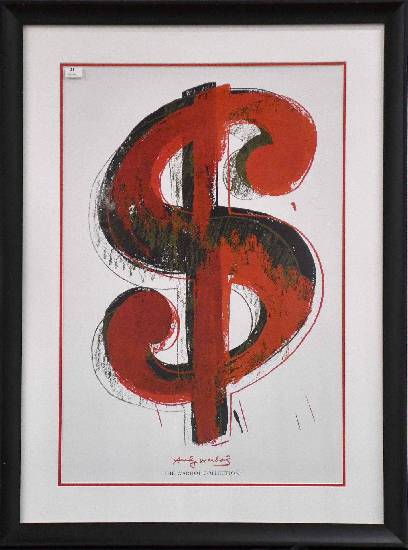 Null Andy Warhol

Posthume Druckgrafik in einem Rahmen: "Dollar".

Maße: 90 cm x&hellip;