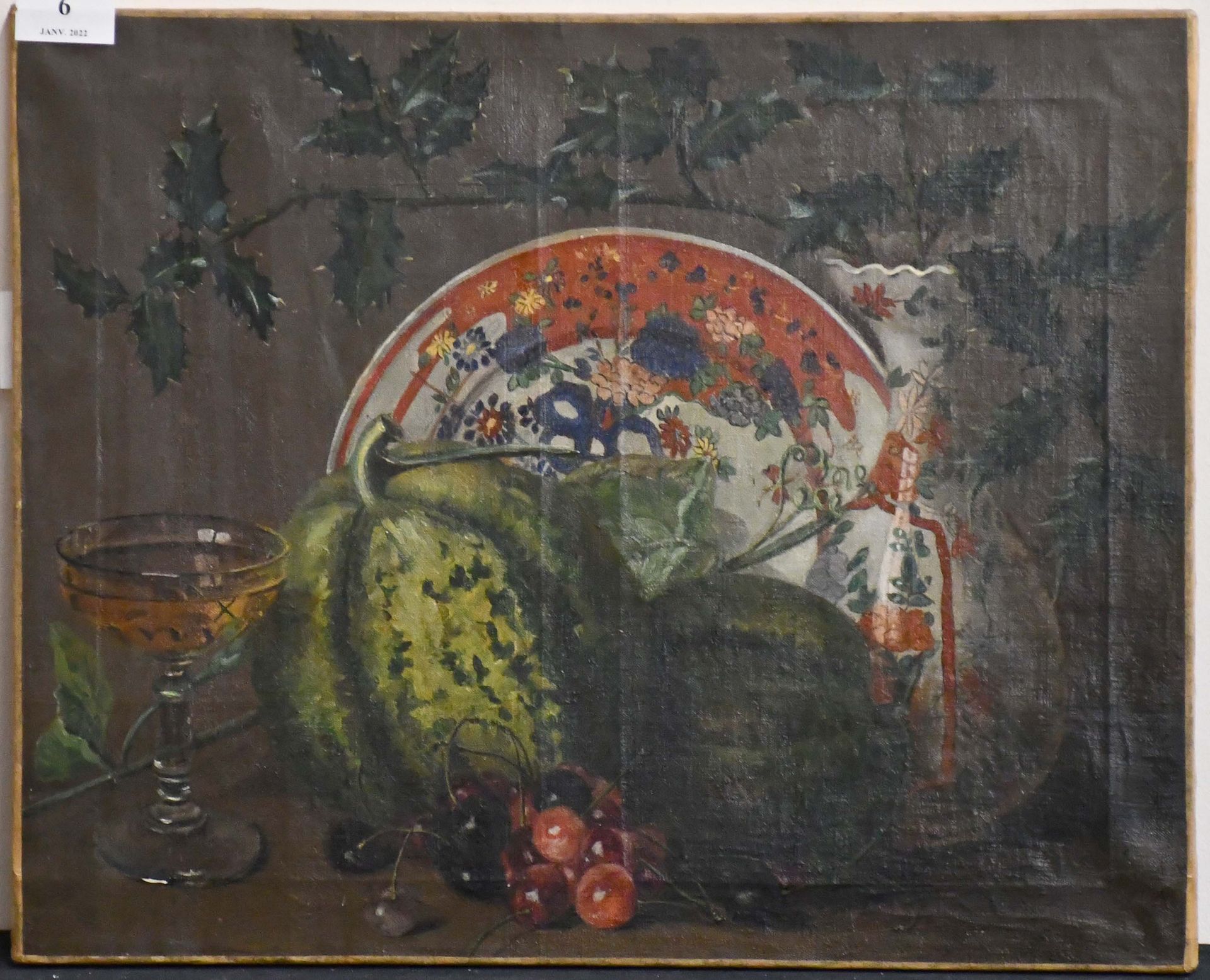 Null M. Delvaux-Vercauteren

布面油画："静物"。签名。两个旧的修复工程。

尺寸：37厘米×45厘米。
