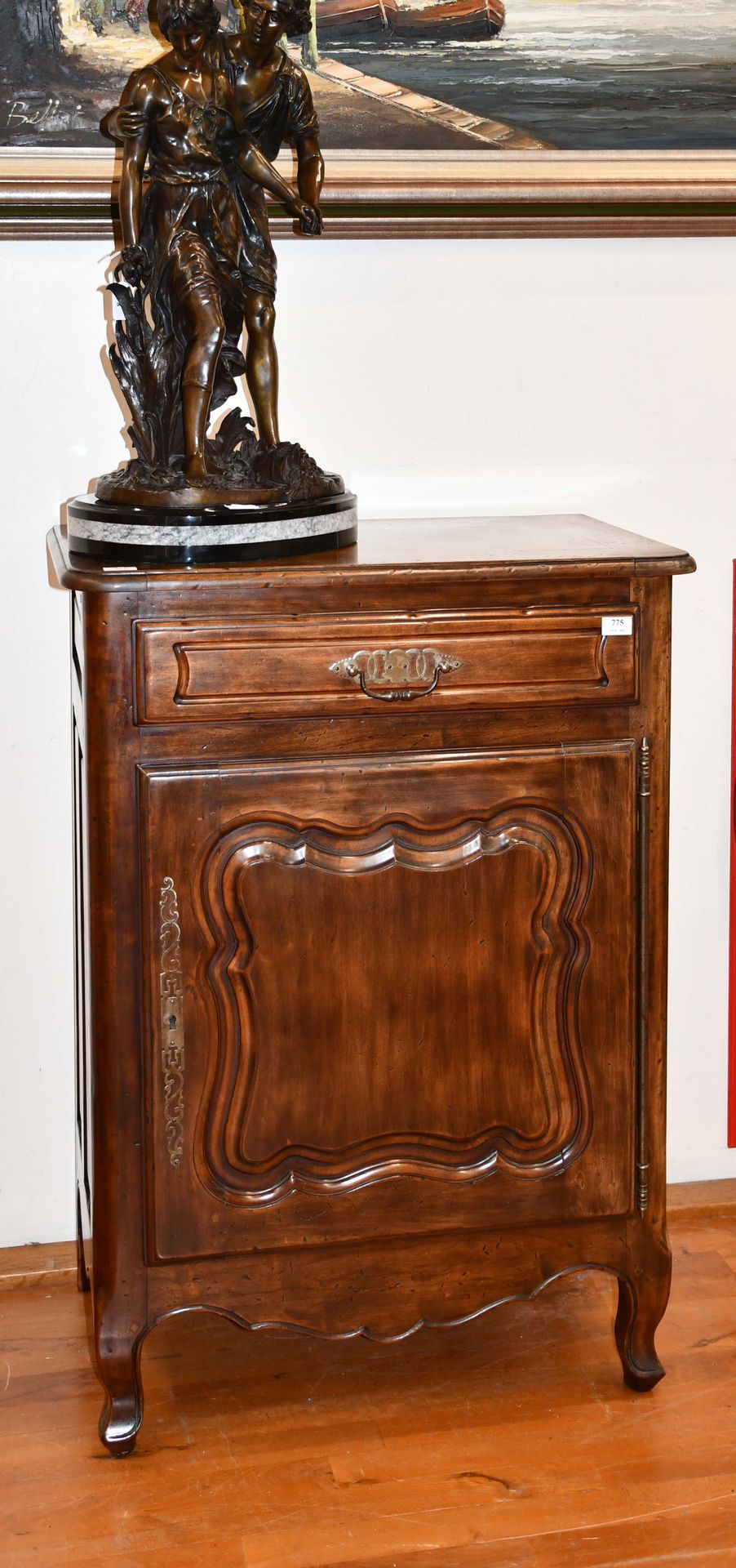Null Louis XIV style jam cupboard with one door and one drawer - Without back
