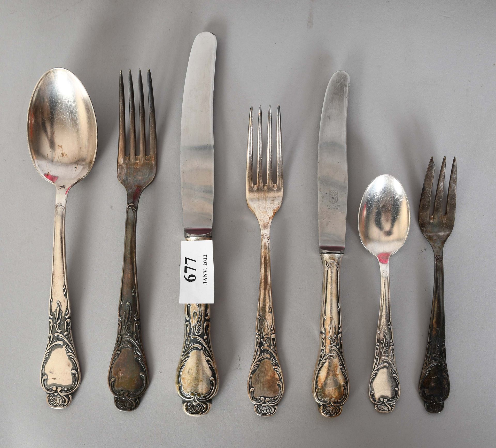 Null Louis XV style silver-plated metal household set - Some missing parts