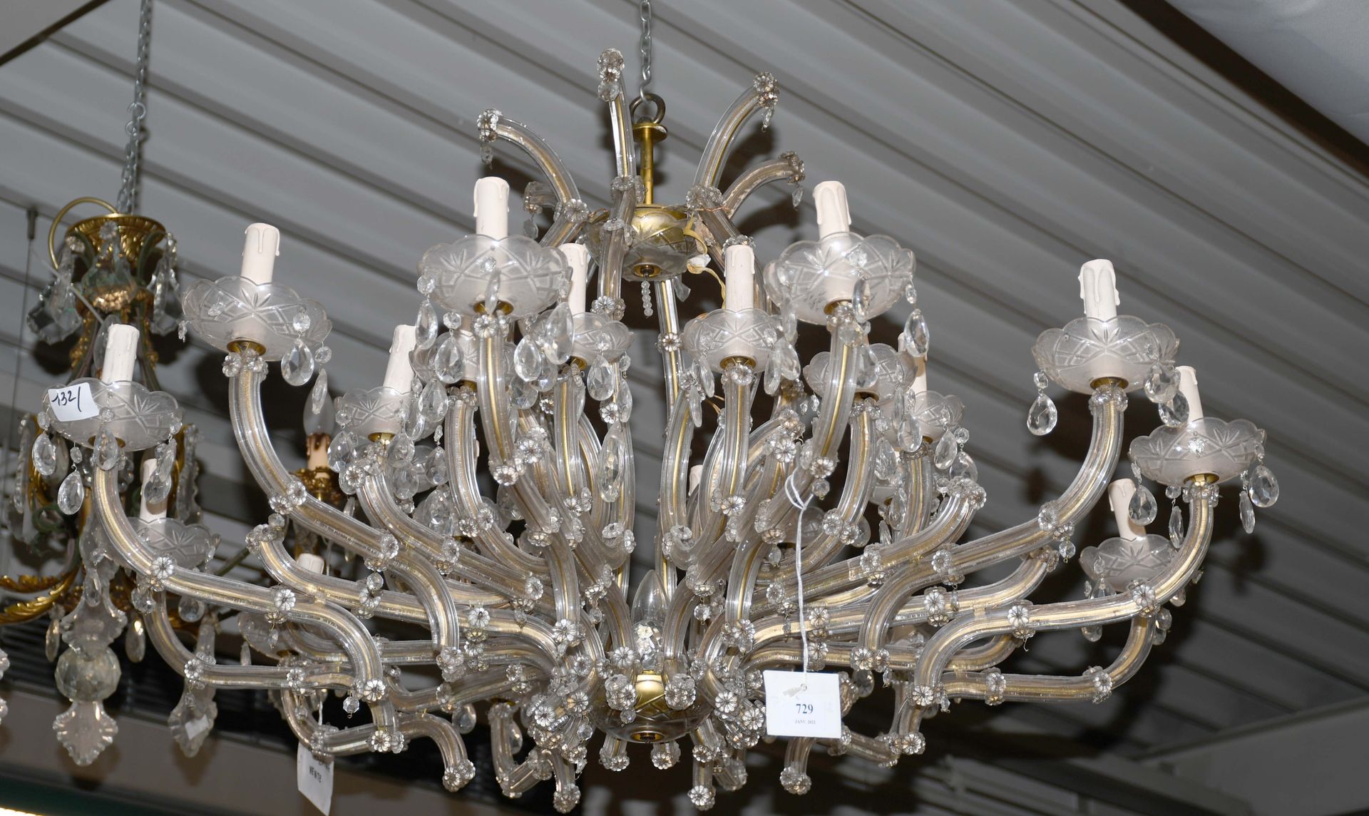 Null Important Marie-Thérèse chandelier, with twelve double row of lights