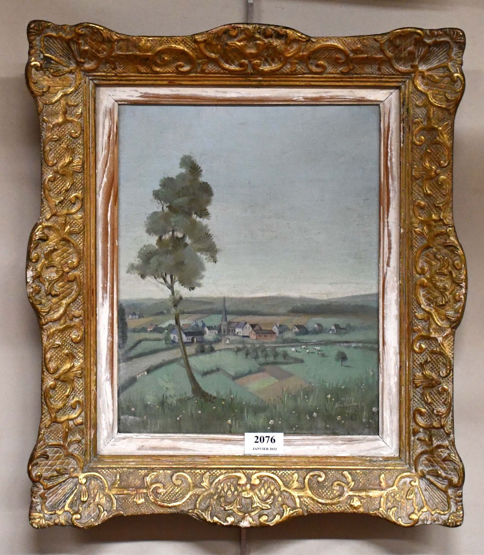 Null 维利-赫勒维根

粘贴在画板上的油彩："风景"。签名和日期。

尺寸：35厘米×27厘米。