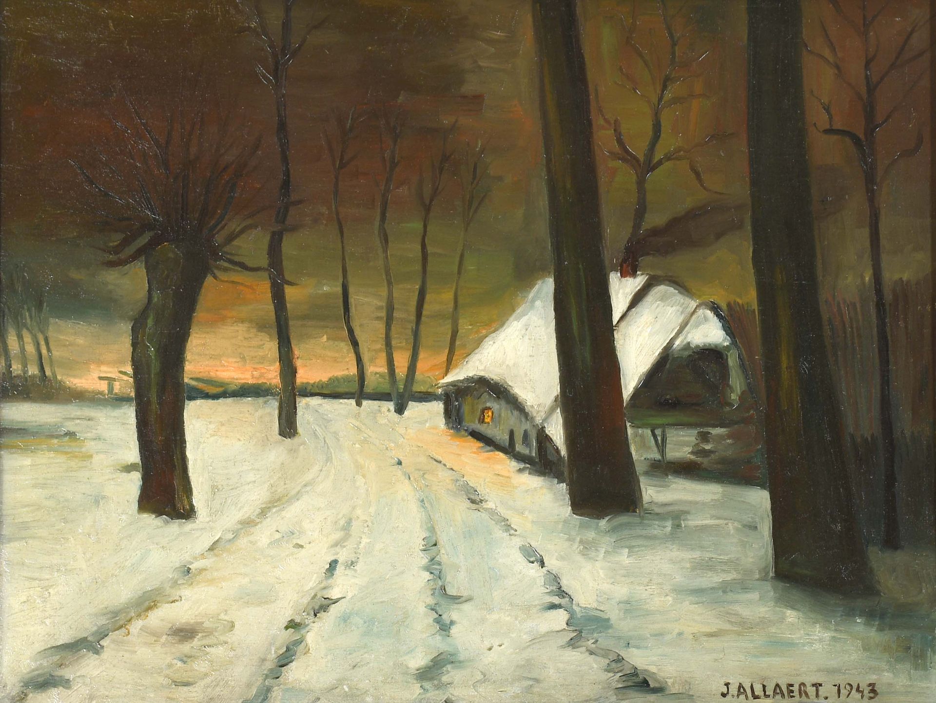 Null J. Allaert

Huile sur panneau : “Paysage enneigé”. Signée et datée 1943.

D&hellip;