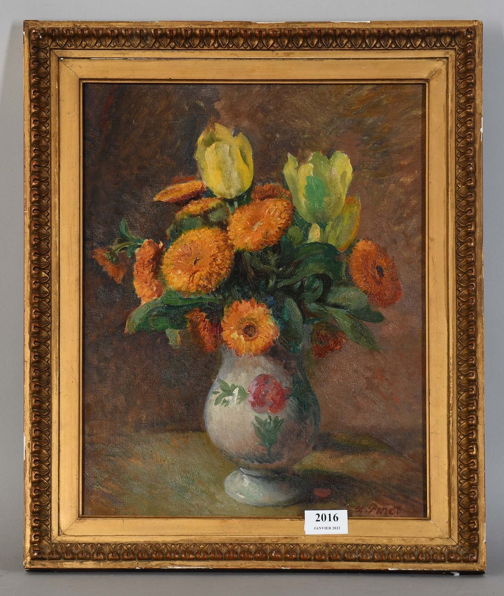 Null A. Pinot

Oil on canvas : "Still life with a flowering vase". Signed.

Dime&hellip;