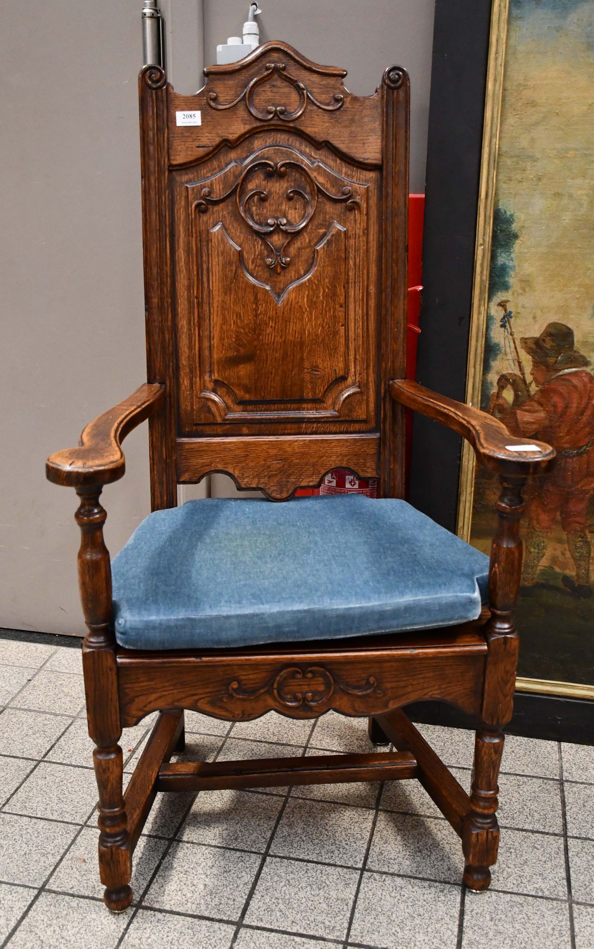 Null Armchair of Herve carved in the cordonnet