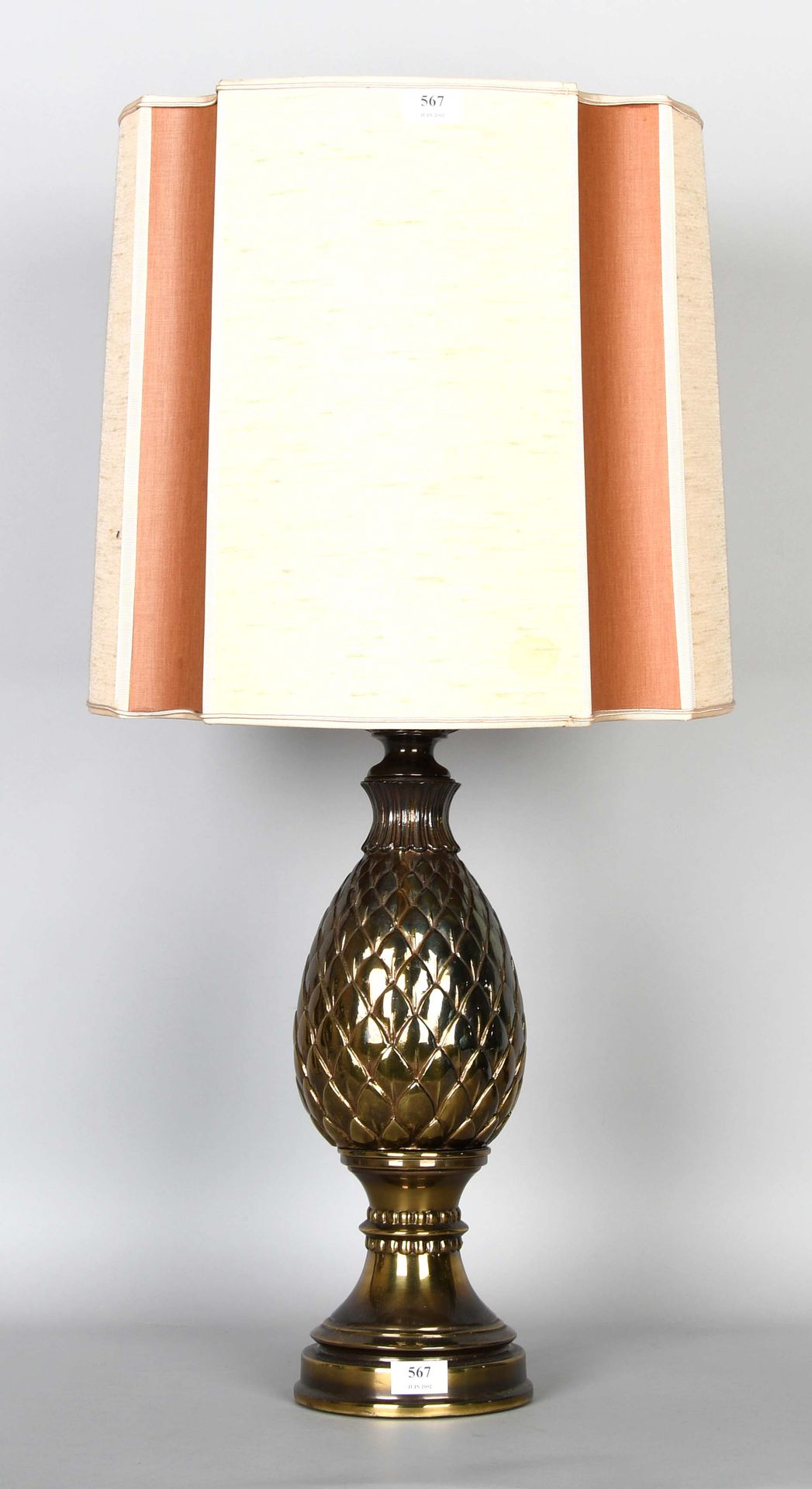 Null Vintage-Lampe "Ananas" aus Messing