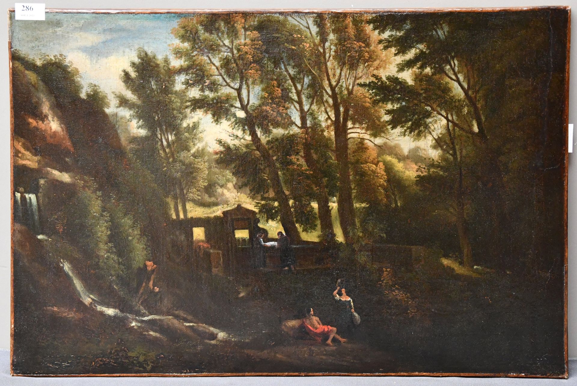 Null Gemälde

Öl auf Leinwand, reentoiliert: "Belebte Landschaft, Dame am Brunne&hellip;